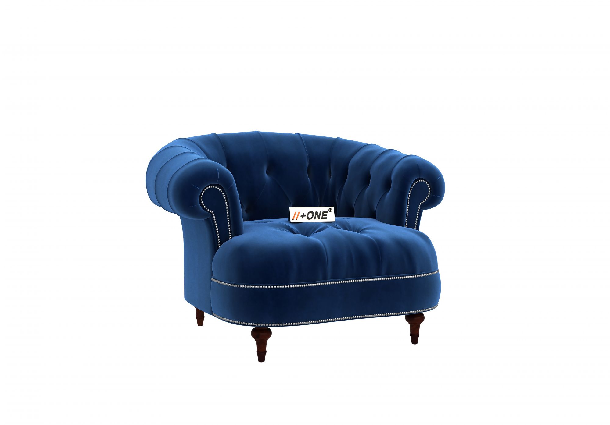 Duke Indigo Blue 1 Seater Sofa