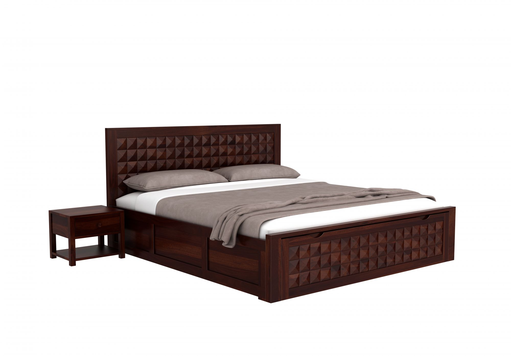 Diamond Bed HQ with Drawer and Box Storage