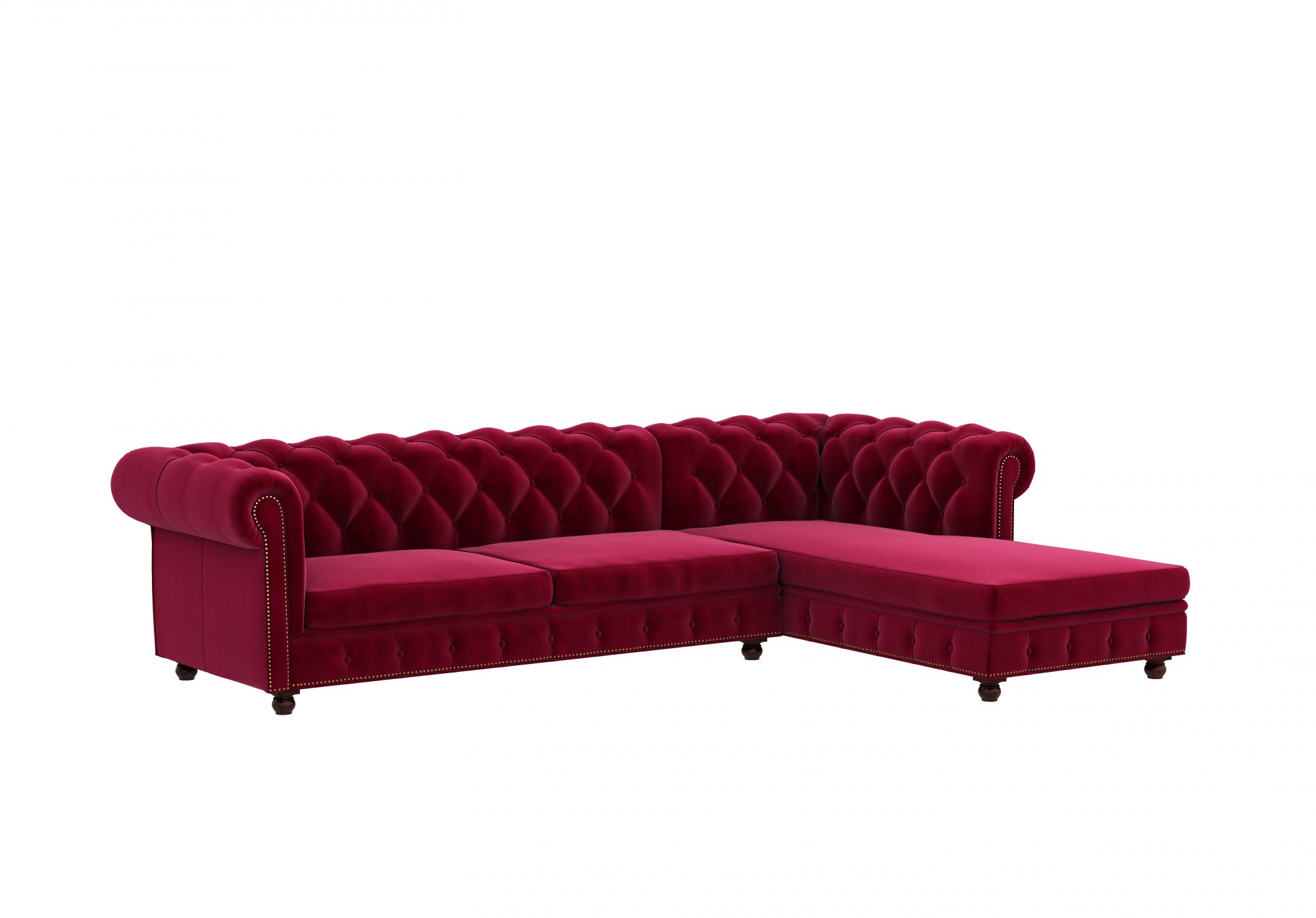 Windsor Burgandy L Shape Sofa Set