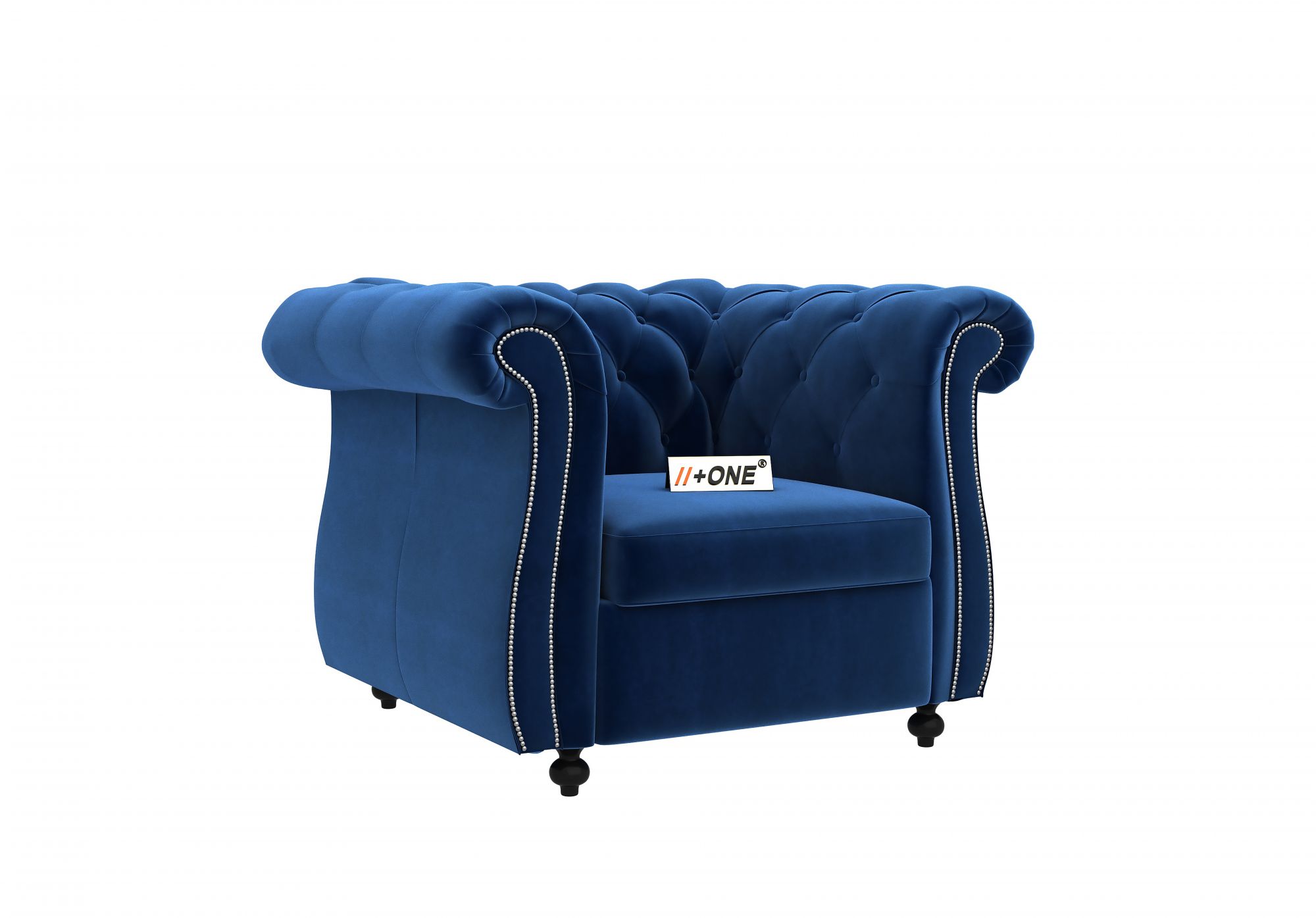 Lord Indigo Blue 1 Seater Sofa