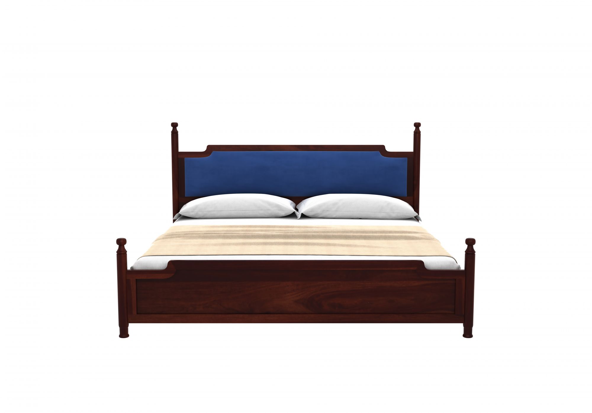 Adams Bed Without Storage King Size Walnut Finish