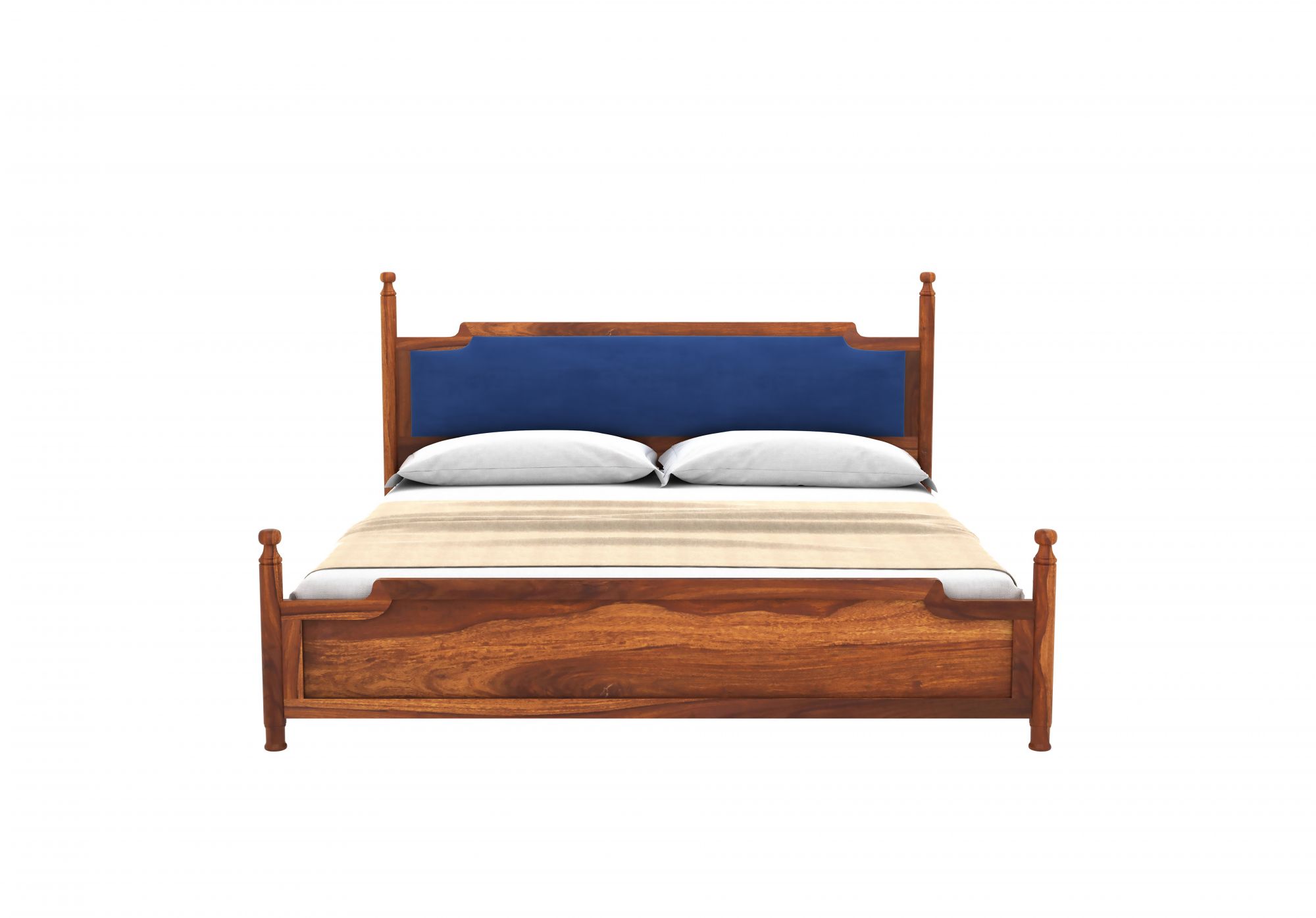Adams Bed Without Storage King Size Walnut Finish