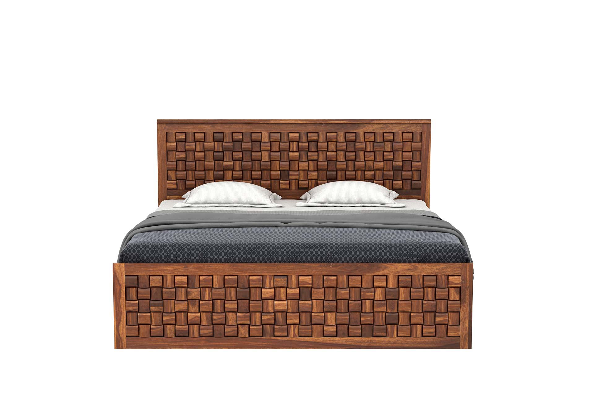 Flamingo Sheesham Wood Bed With Hydraulic Storage