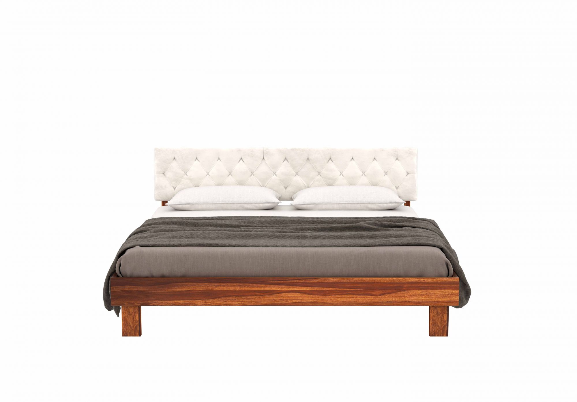 Rota Off White Sheesham Wood Bed Without Storage