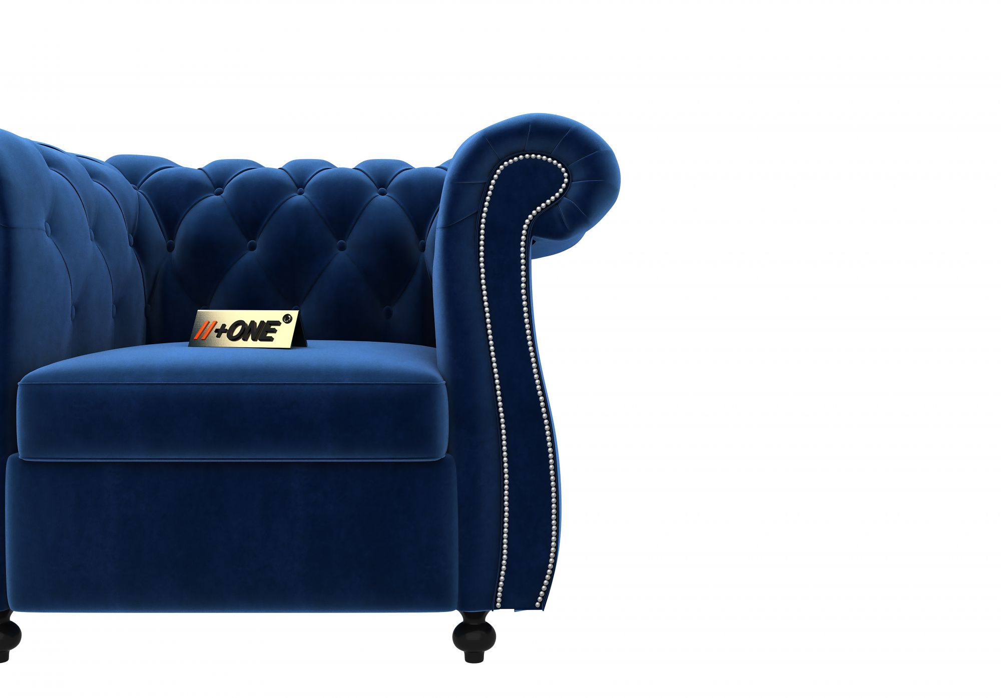 Lord Indigo Blue 1 Seater Sofa