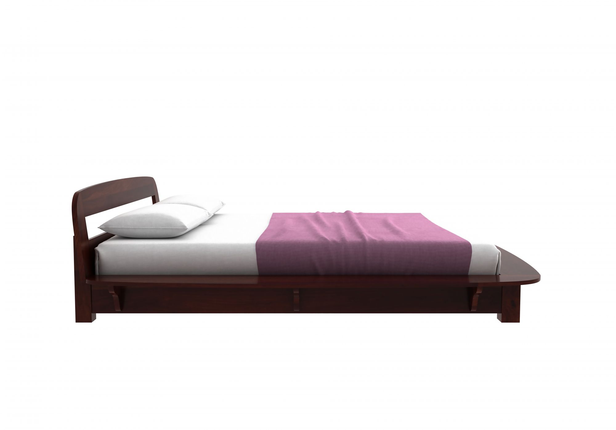 Belle Bed Without Storage (King Size, Teak Finish)