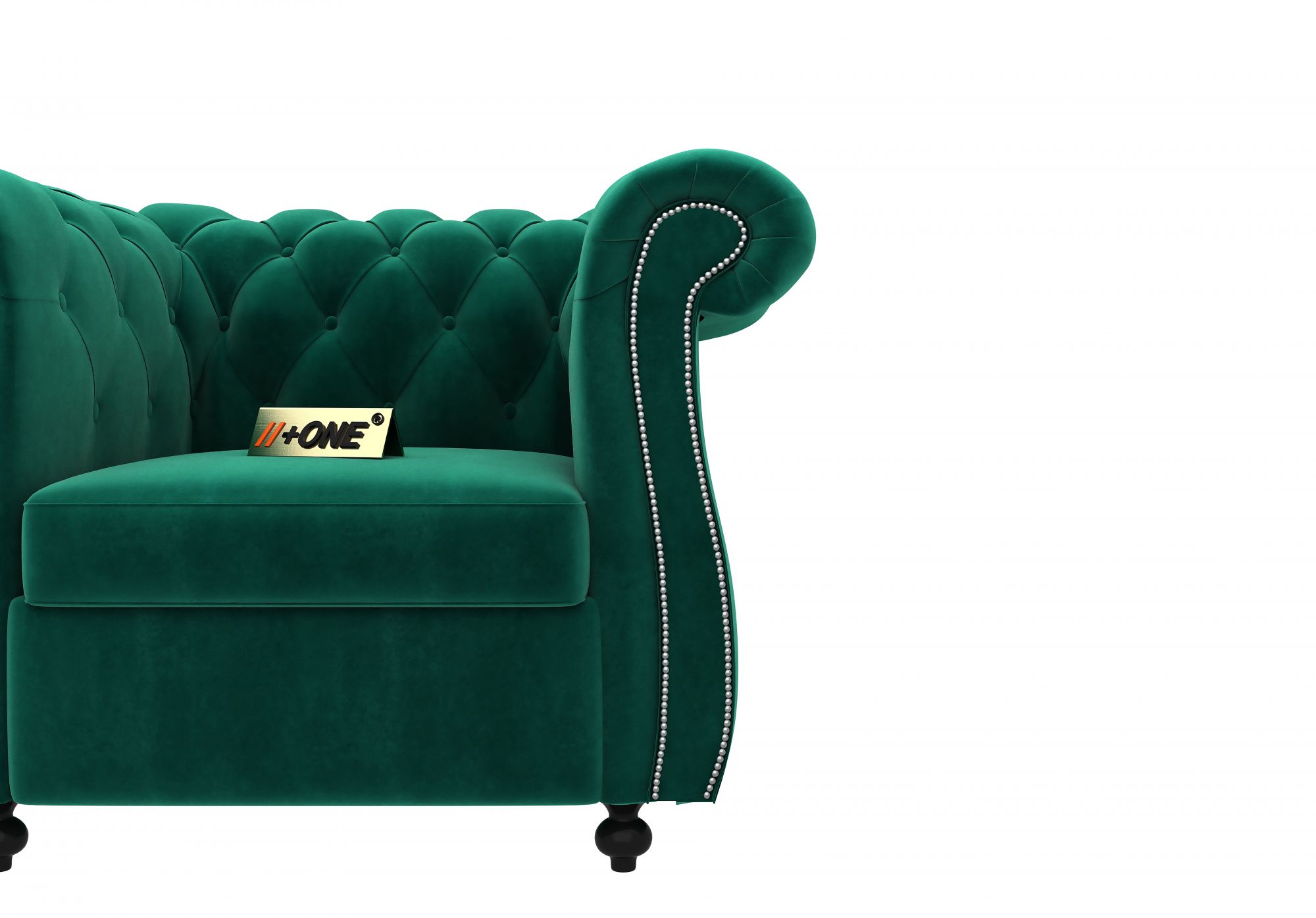 Lord Emerald Green 1 Seater Sofa