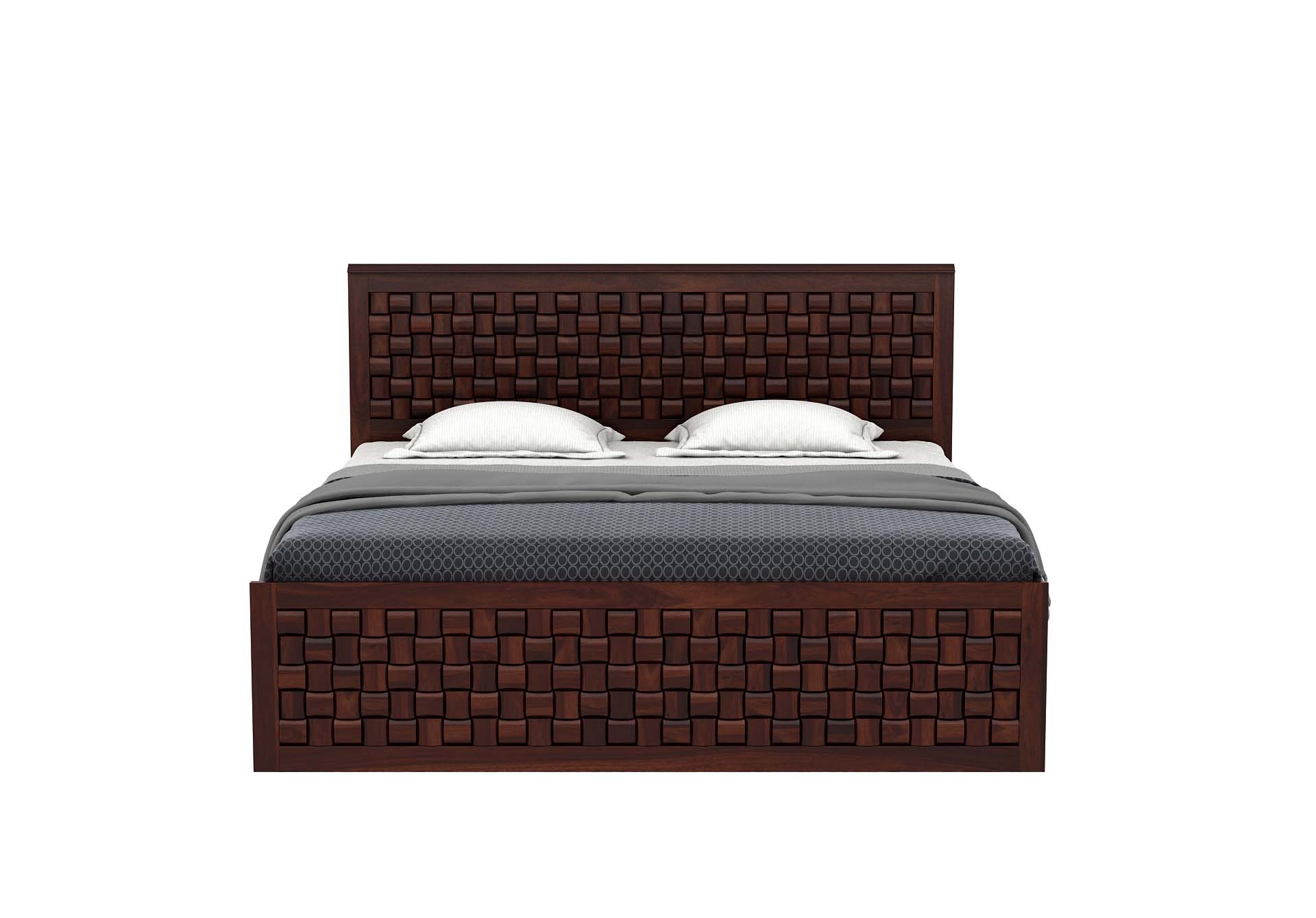 Flamingo Sheesham Wood Bed With Hydraulic Storage