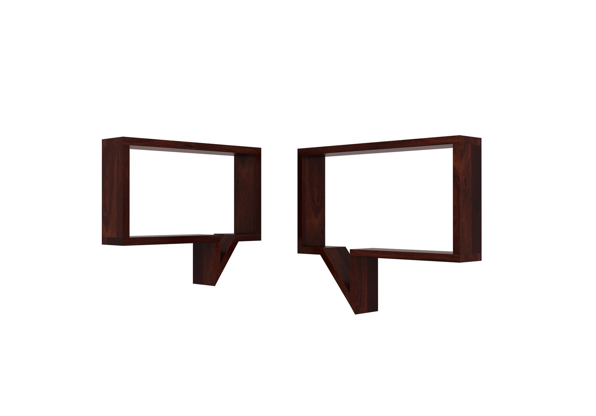 Fogn Sheesham Wood Wall Shelves Teak finish