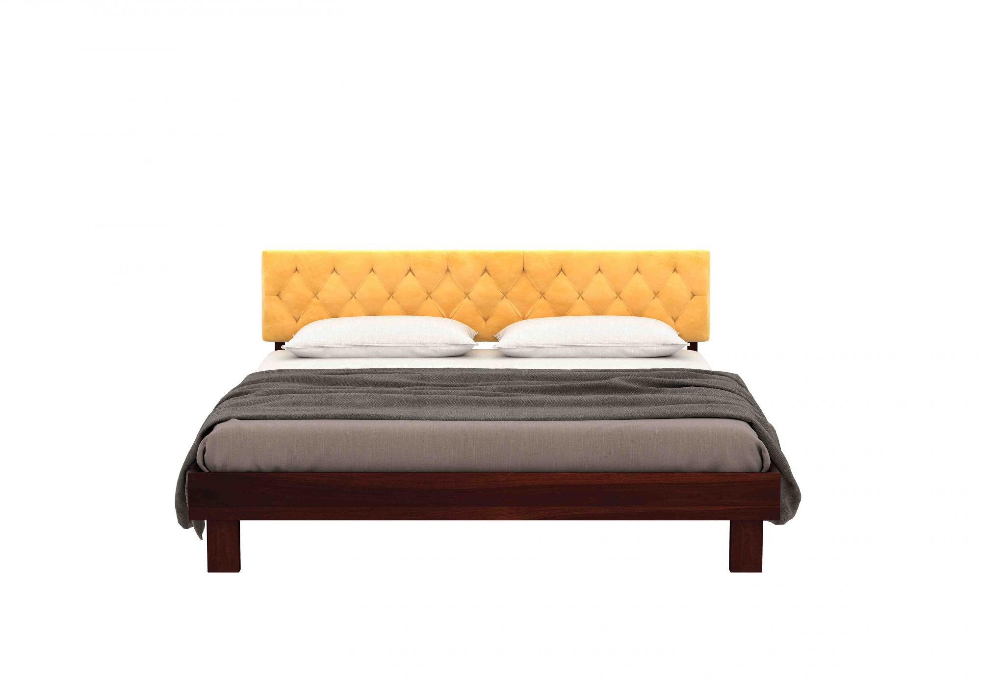 Rota Yellow Sheesham Wood Bed Without Storage