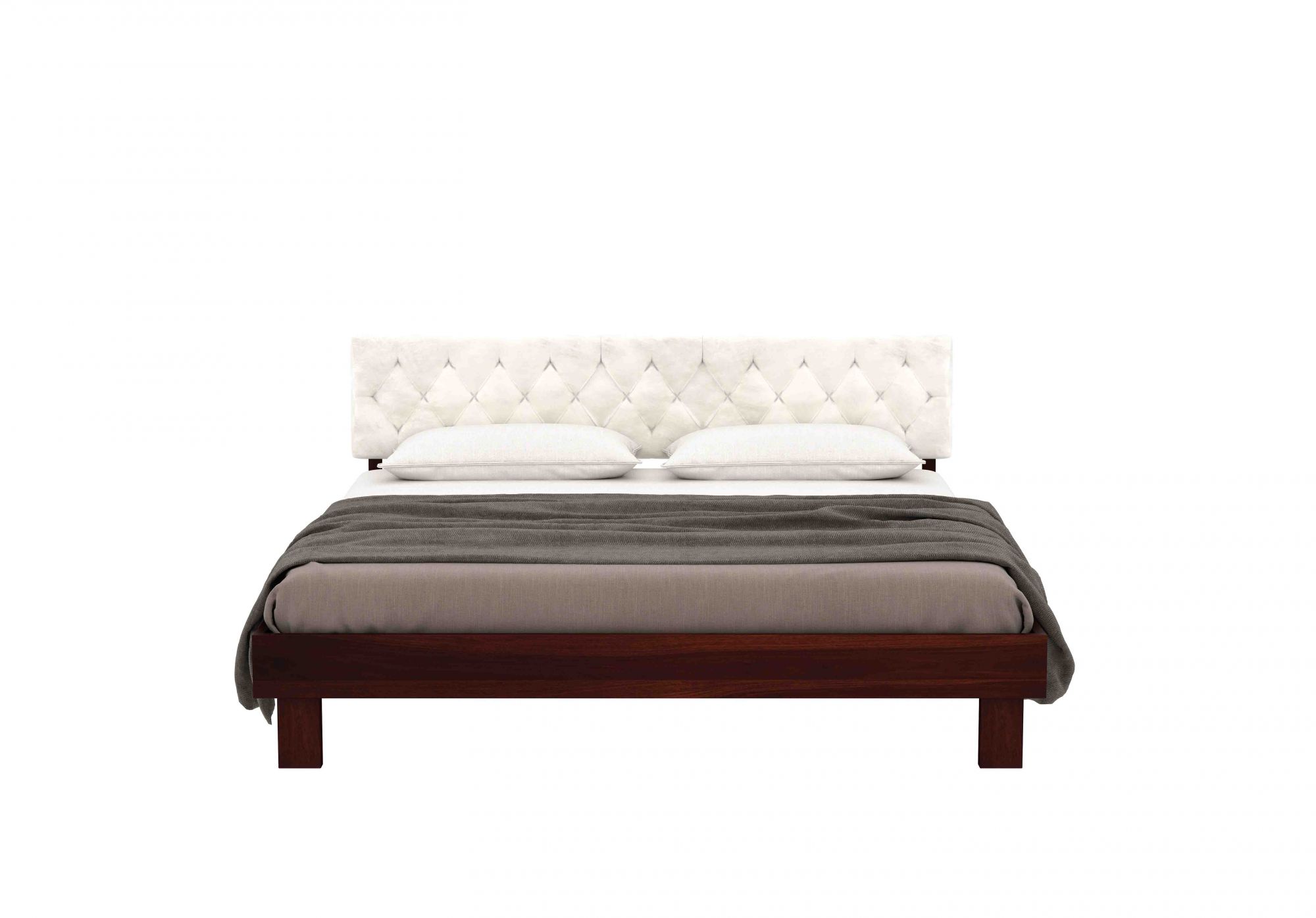 Rota Cream Sheesham Wood Bed Without Storage