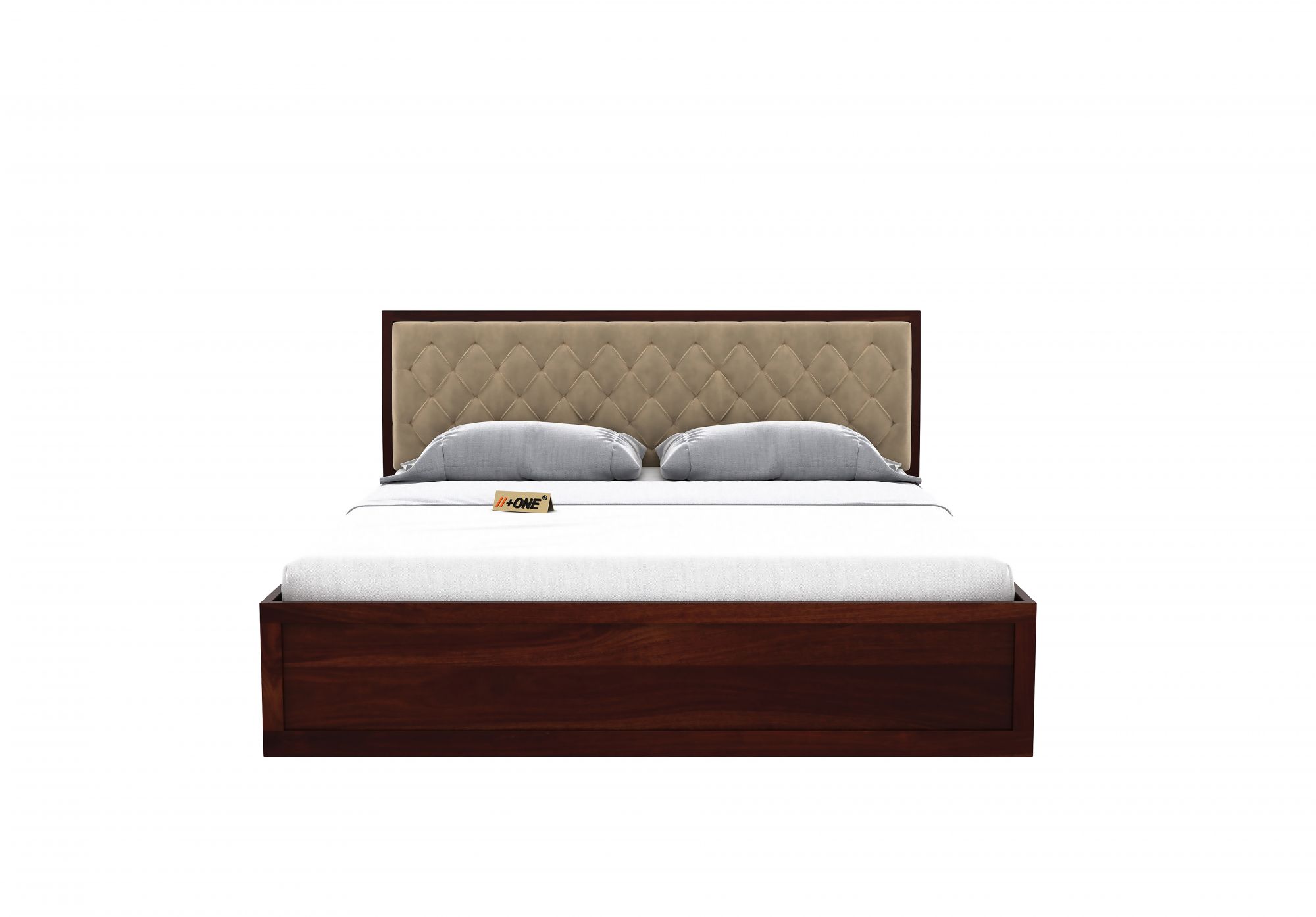 Aria Cushioned Husk Bed With Hydraulic Storage