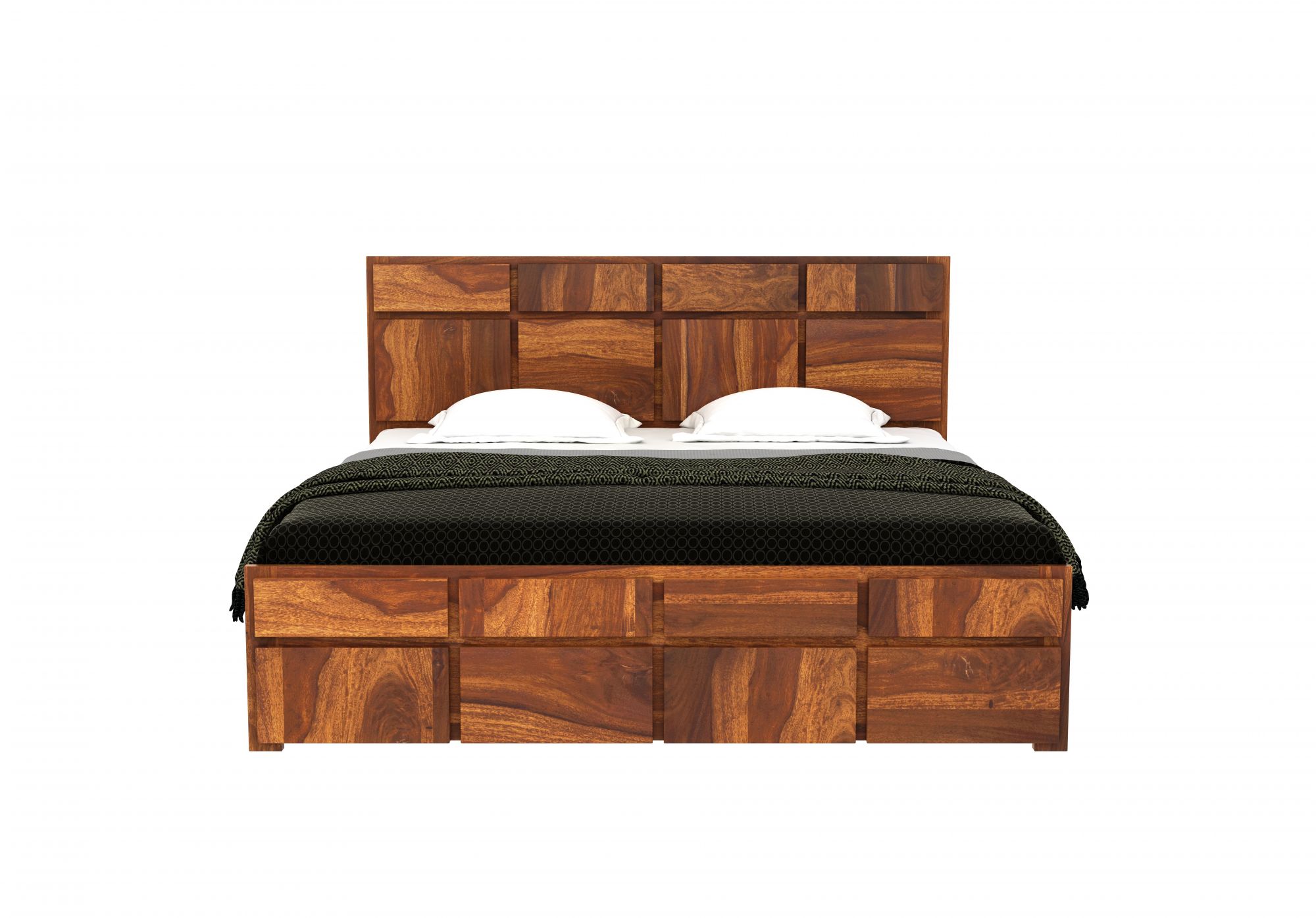Andrott Bed with Box Storage King Size Teak Finish