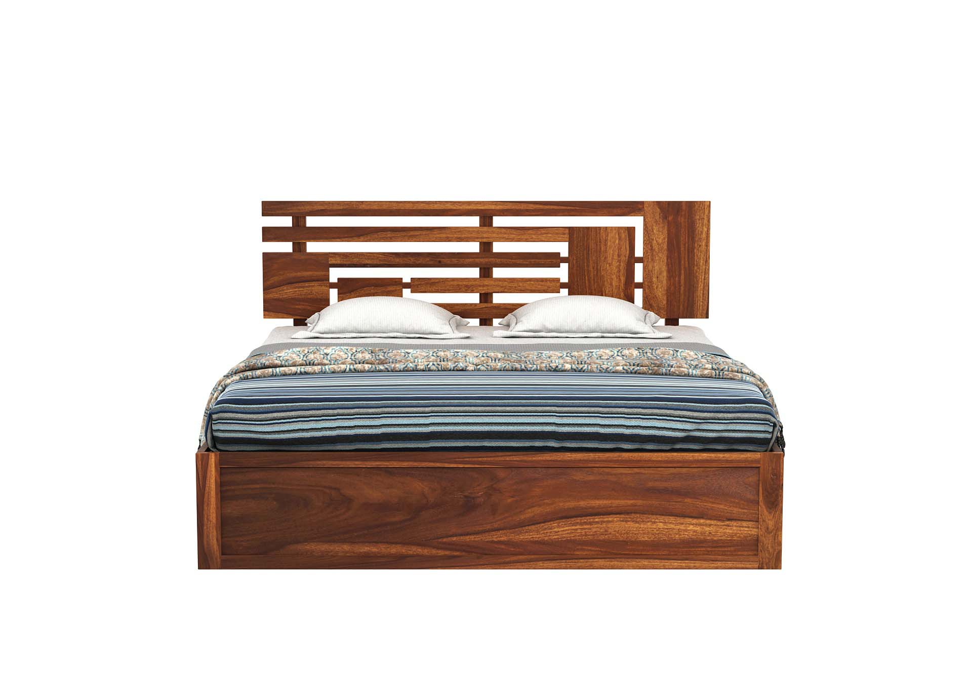 Borneo Sheesham Wood Bed With Hydraulic Storage