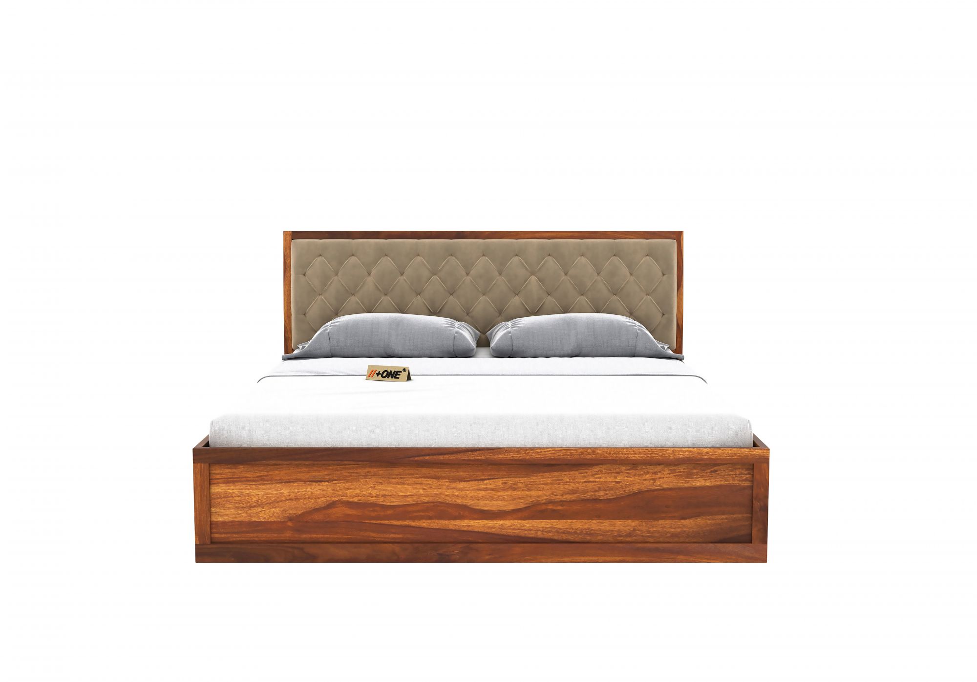 Aria Cushioned Husk Bed With Hydraulic Storage