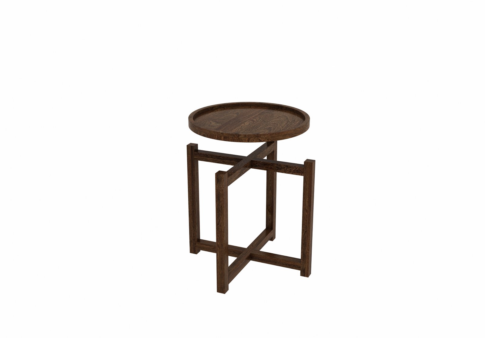 Tray Wooden Center Table Walnut Finish