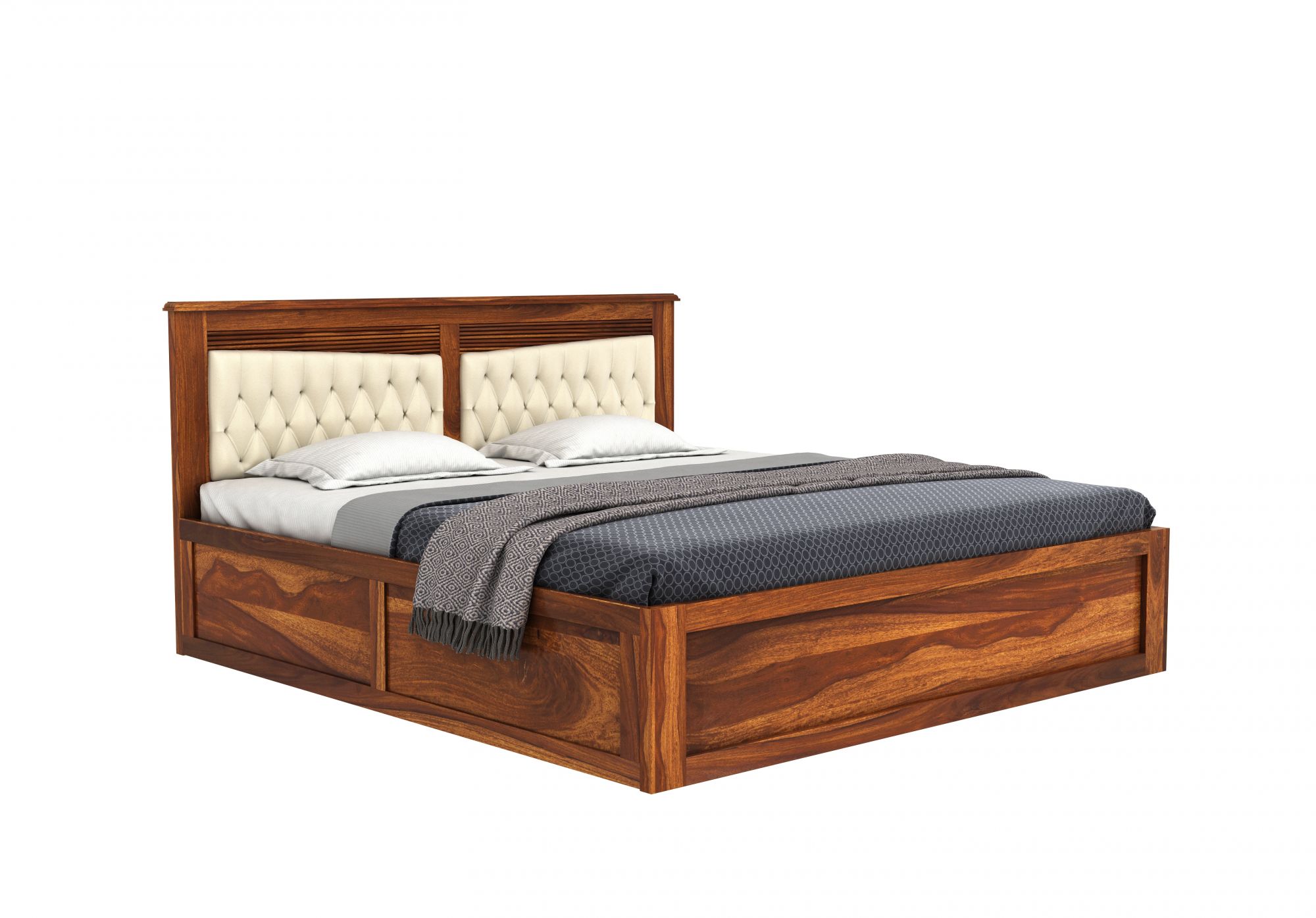 Spanish Sheesham Wood Bed With Box Storage