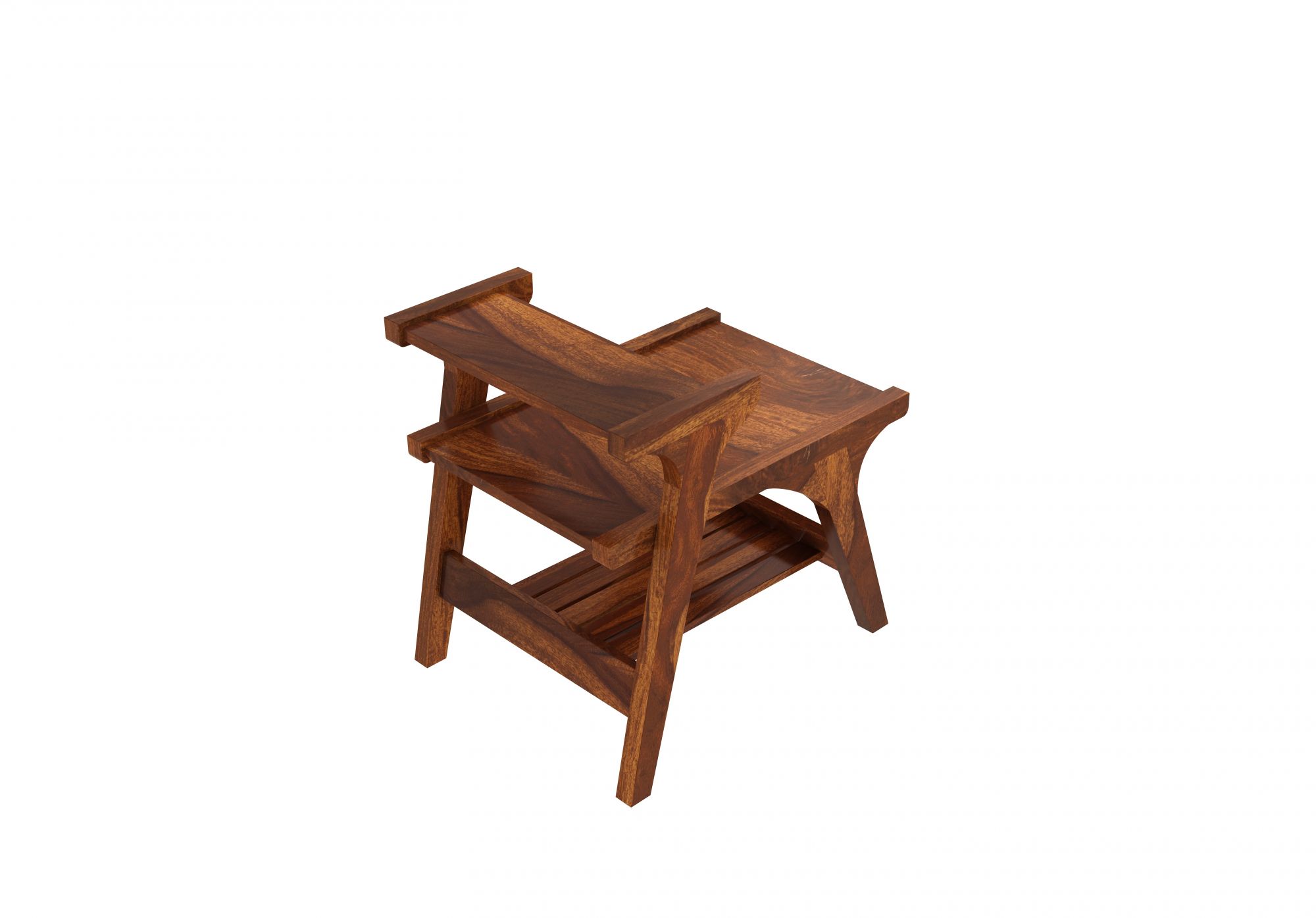 Lofty Wooden Coffee Table Walnut Finish