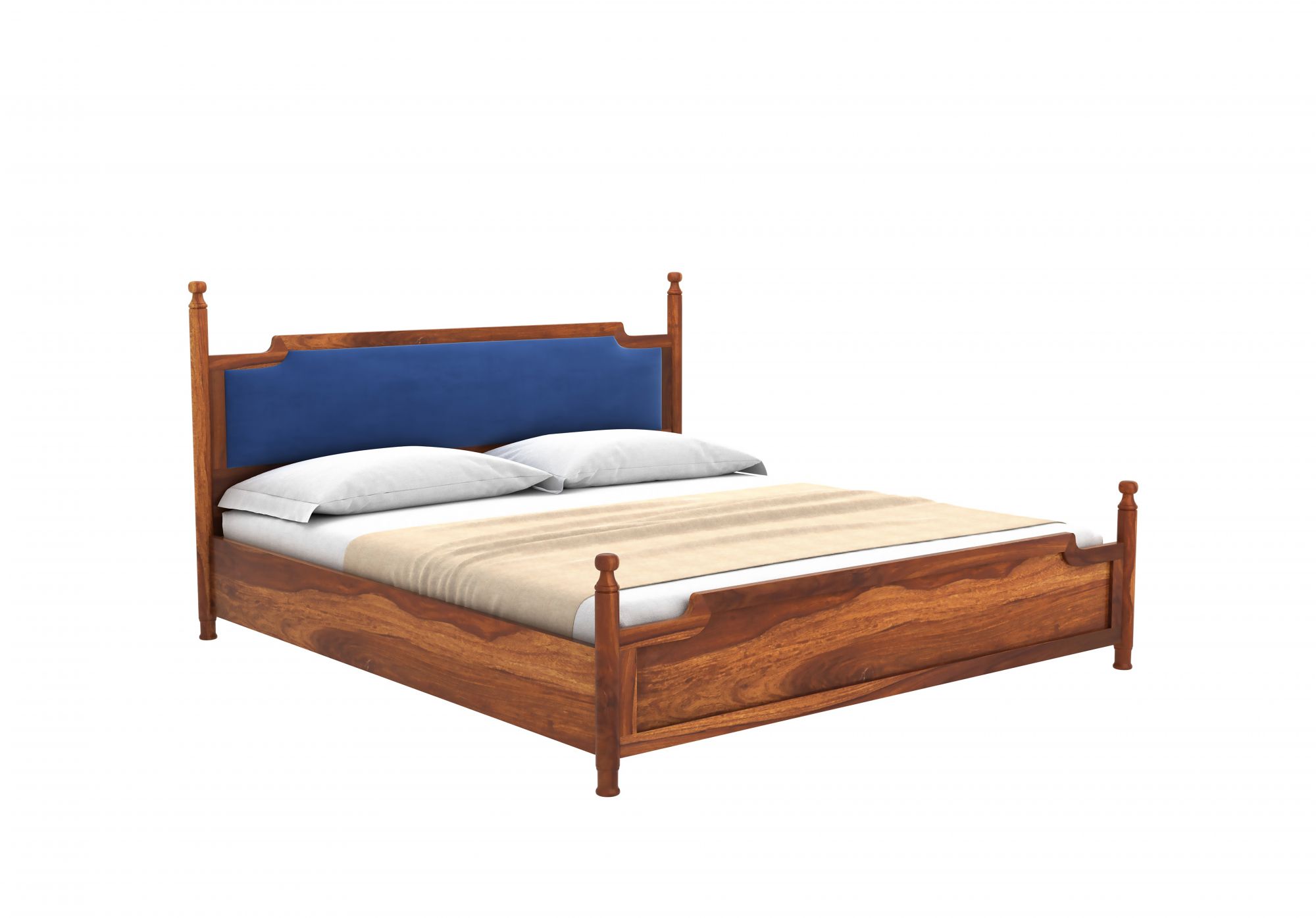 Adams Bed Without Storage King Size Walnut Finish