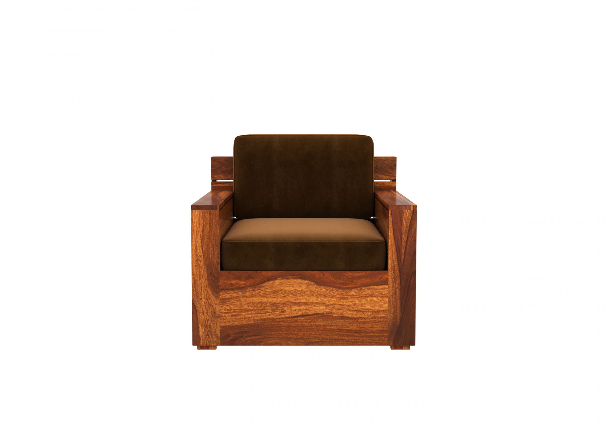 Nelson Brown 5 Seater Wooden Sofa Set