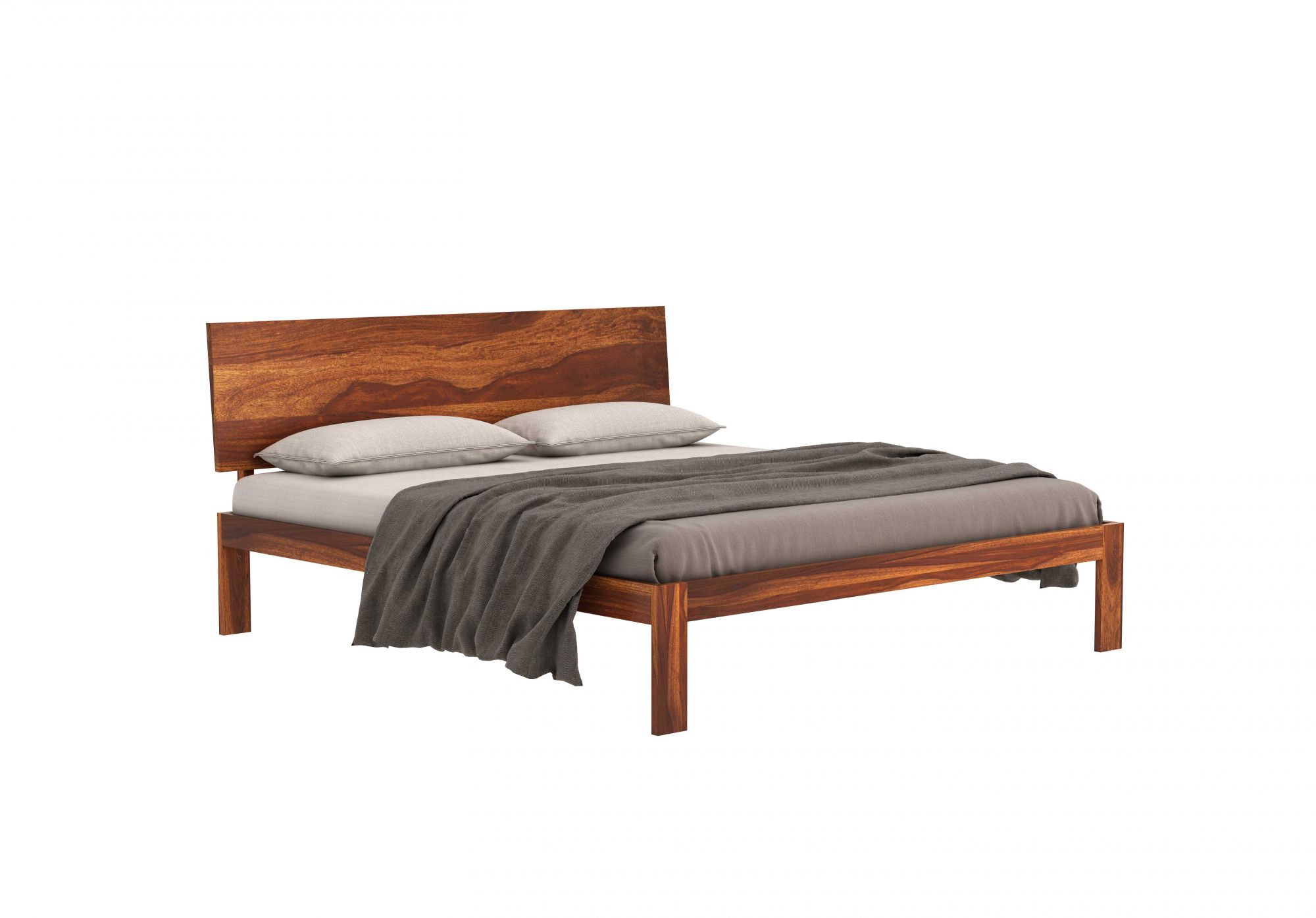 Samos Sheesham Wood Bed Without Storage