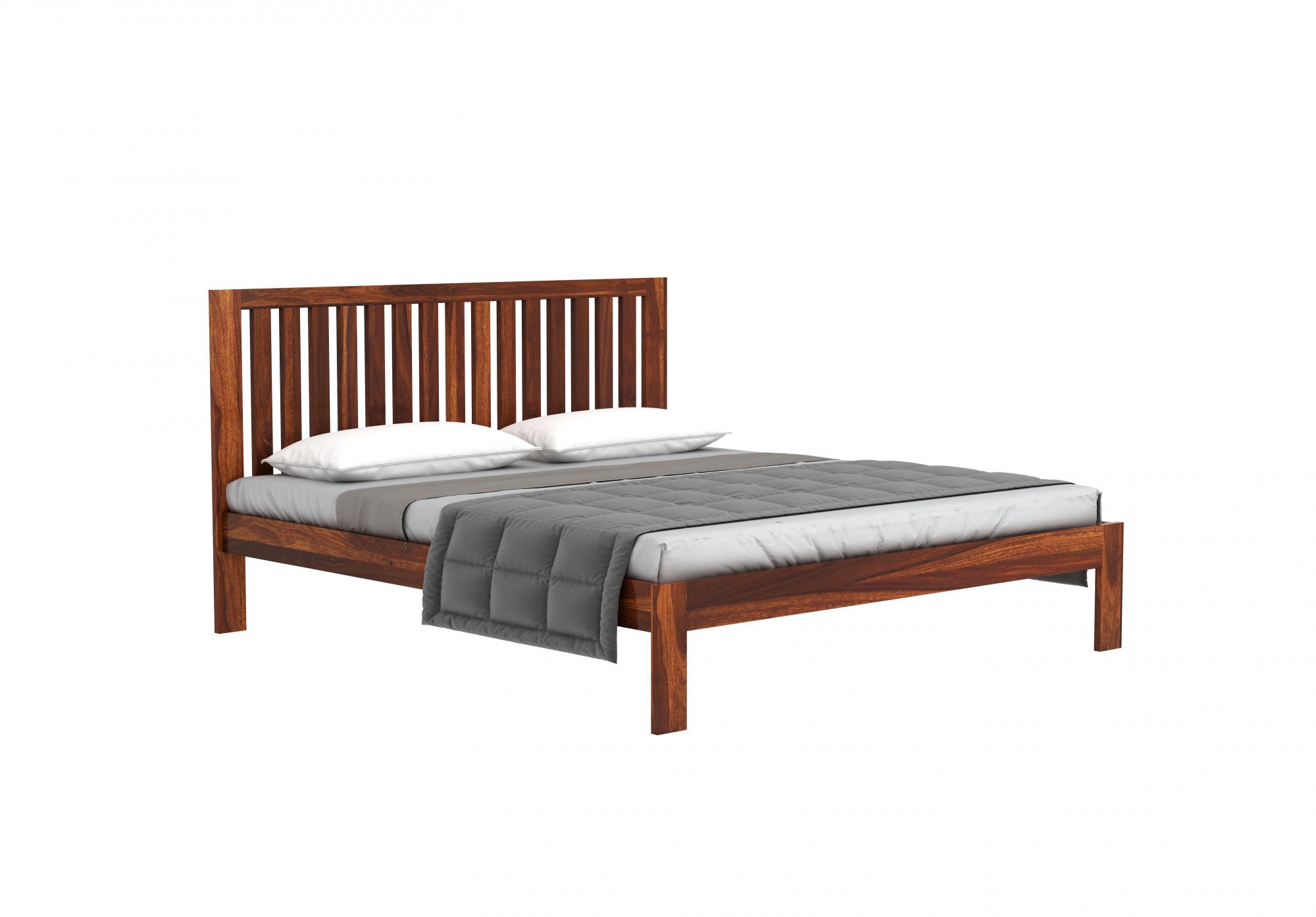 Caviar Sheesham Wood Bed Without Storage