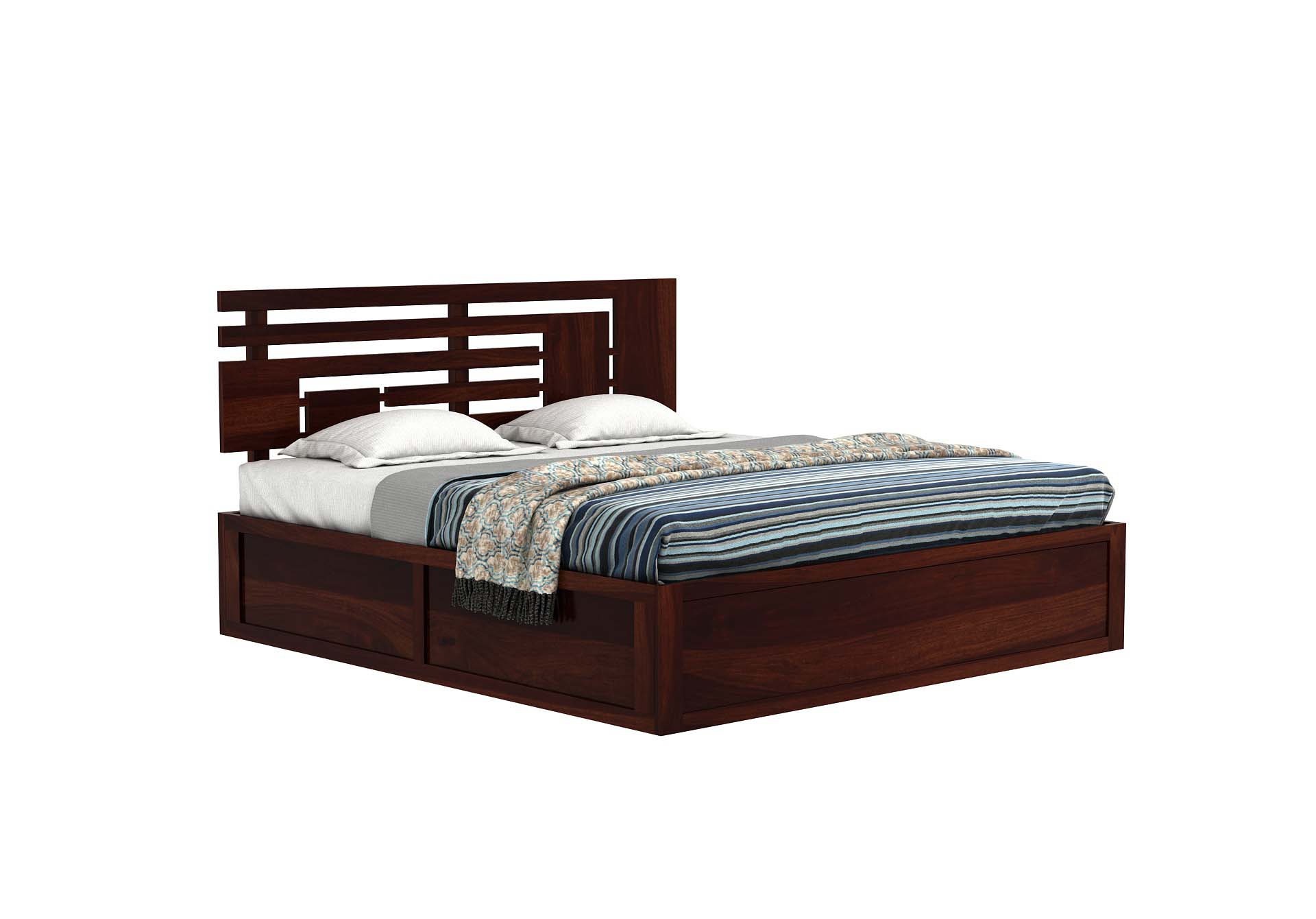 Borneo Sheesham Wood Bed With Hydraulic Storage