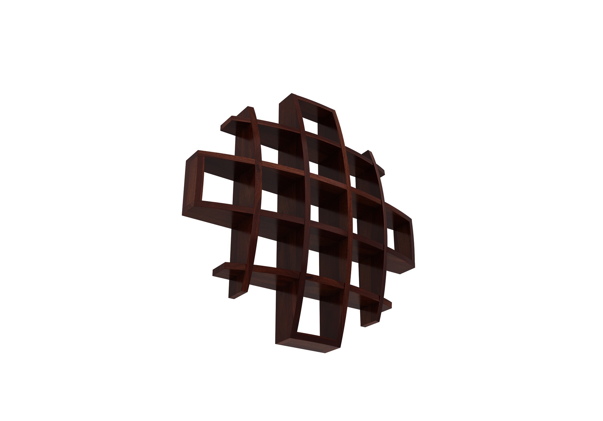 Femo Sheesham Wood Wall Shelves Teak finish