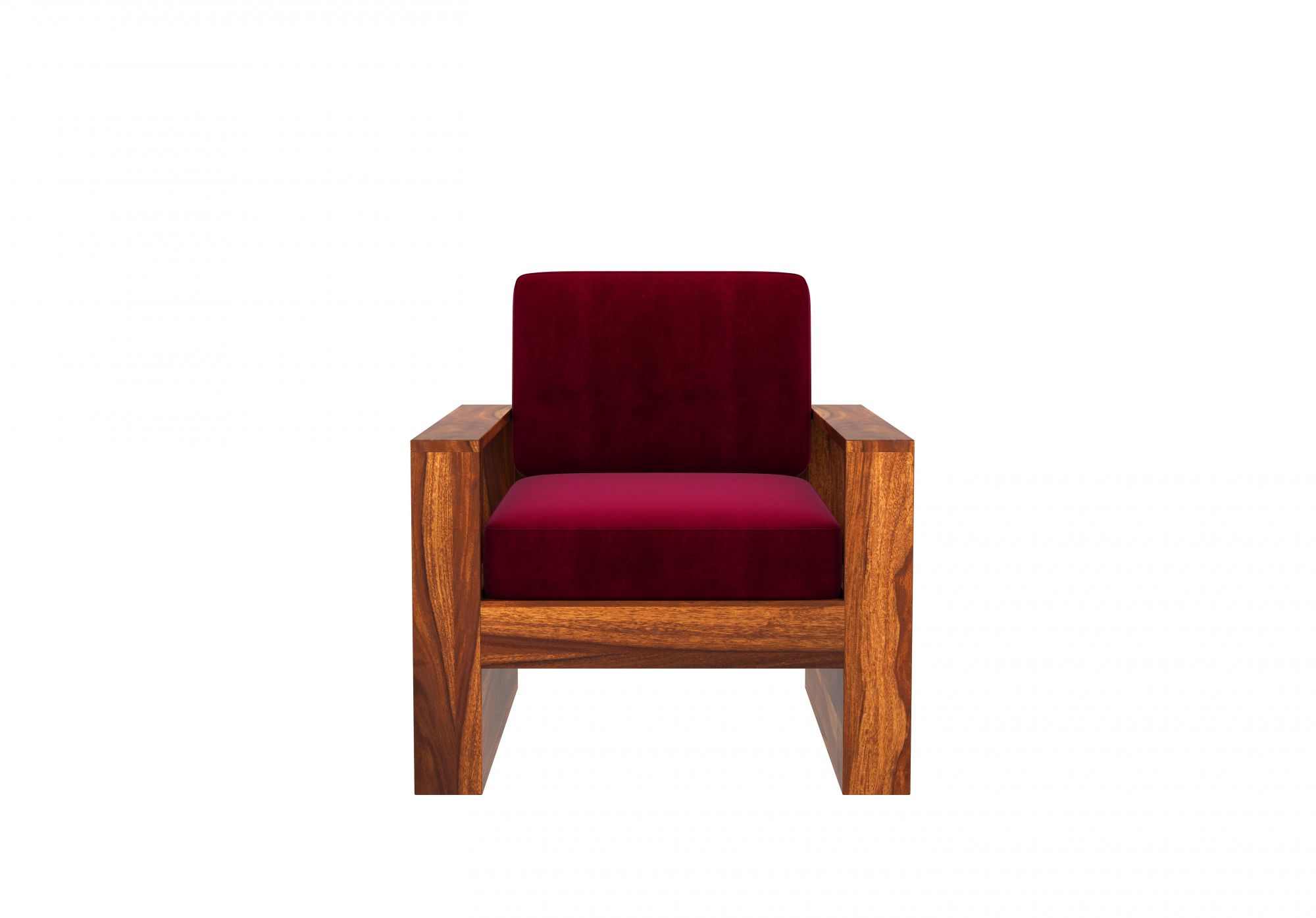 Picton Burgandy Wooden Sofa Set 5 Seater