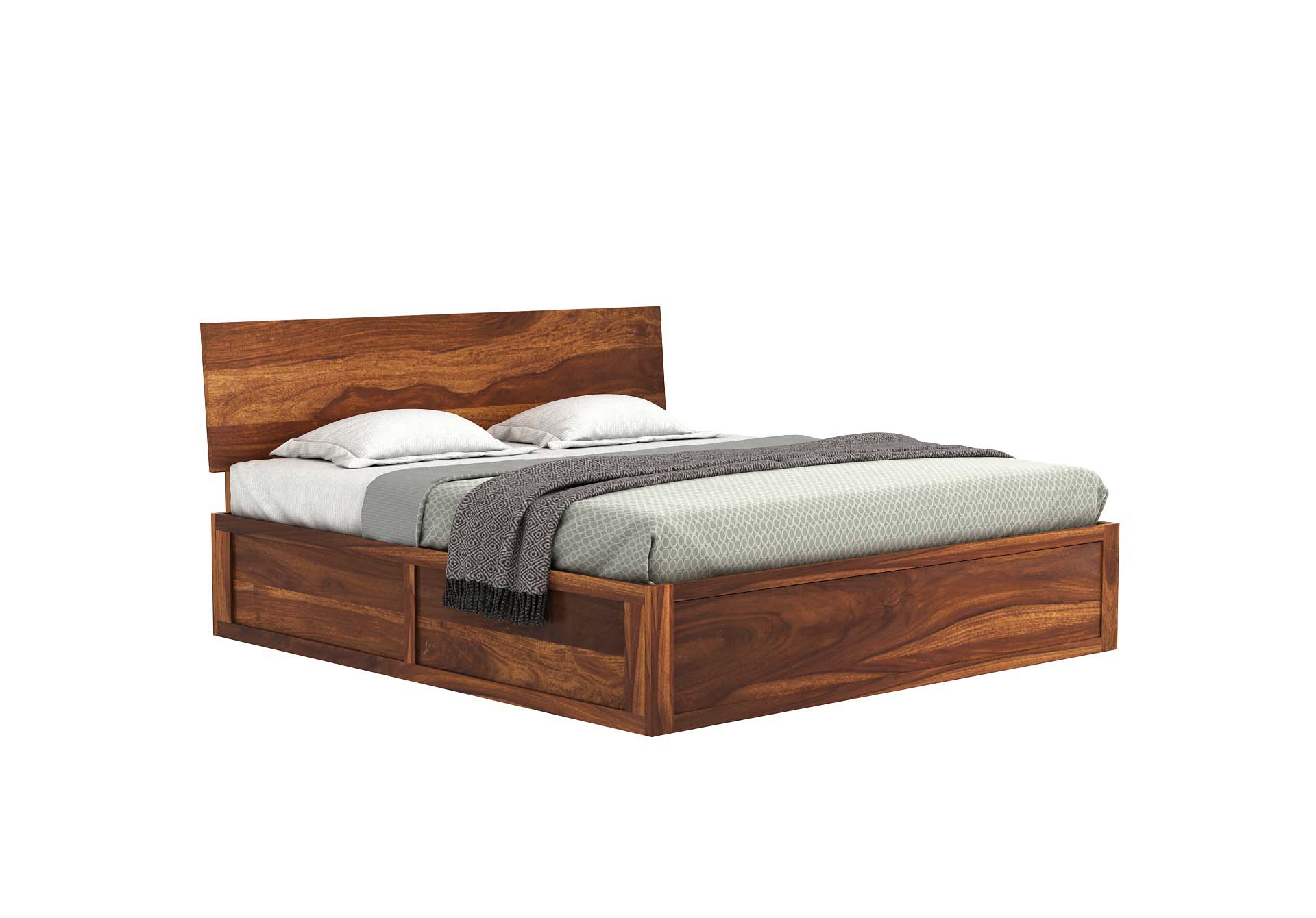Samos Sheesham Wood Bed With Box Storage
