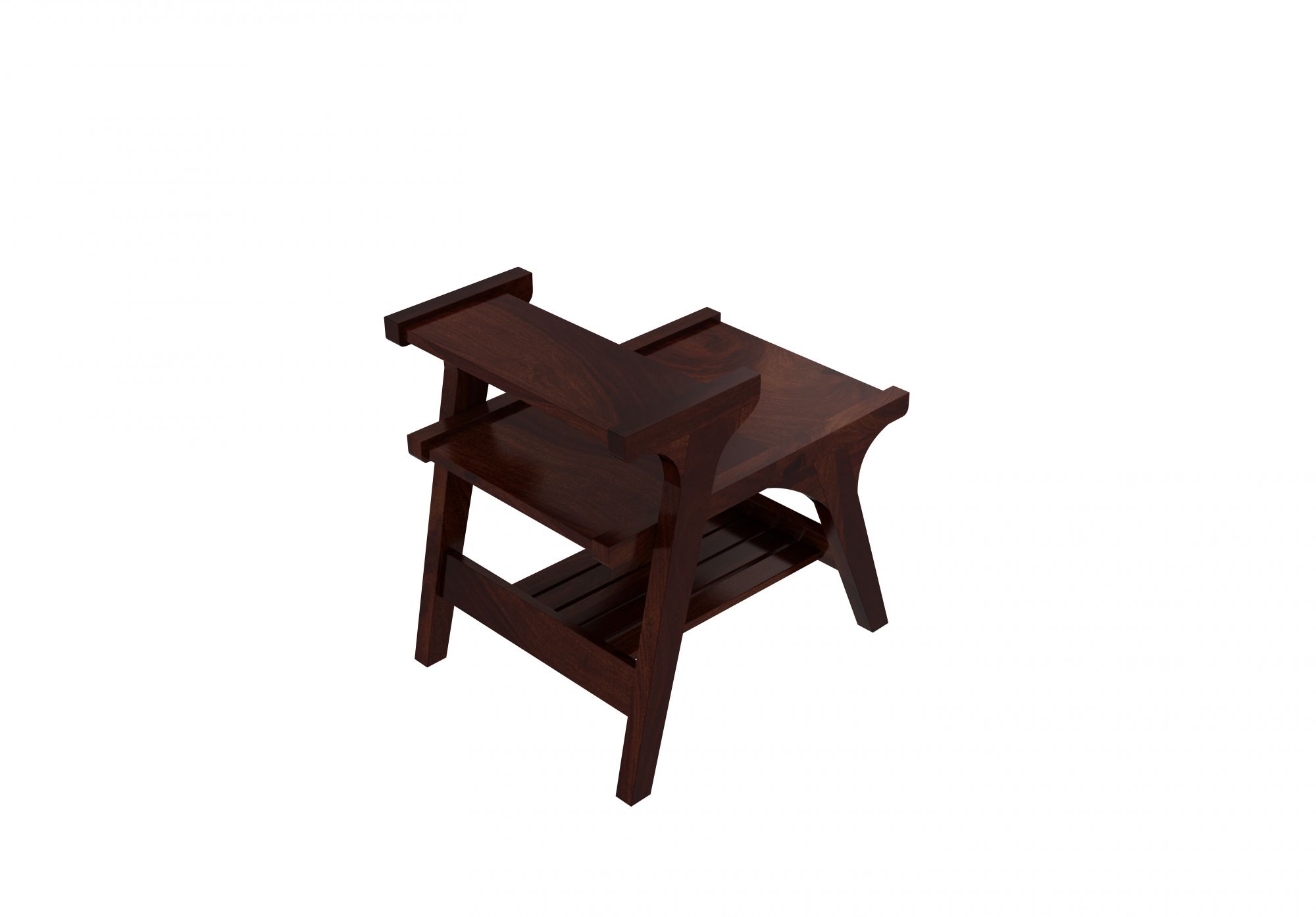 Lofty Wooden Coffee Table Walnut Finish