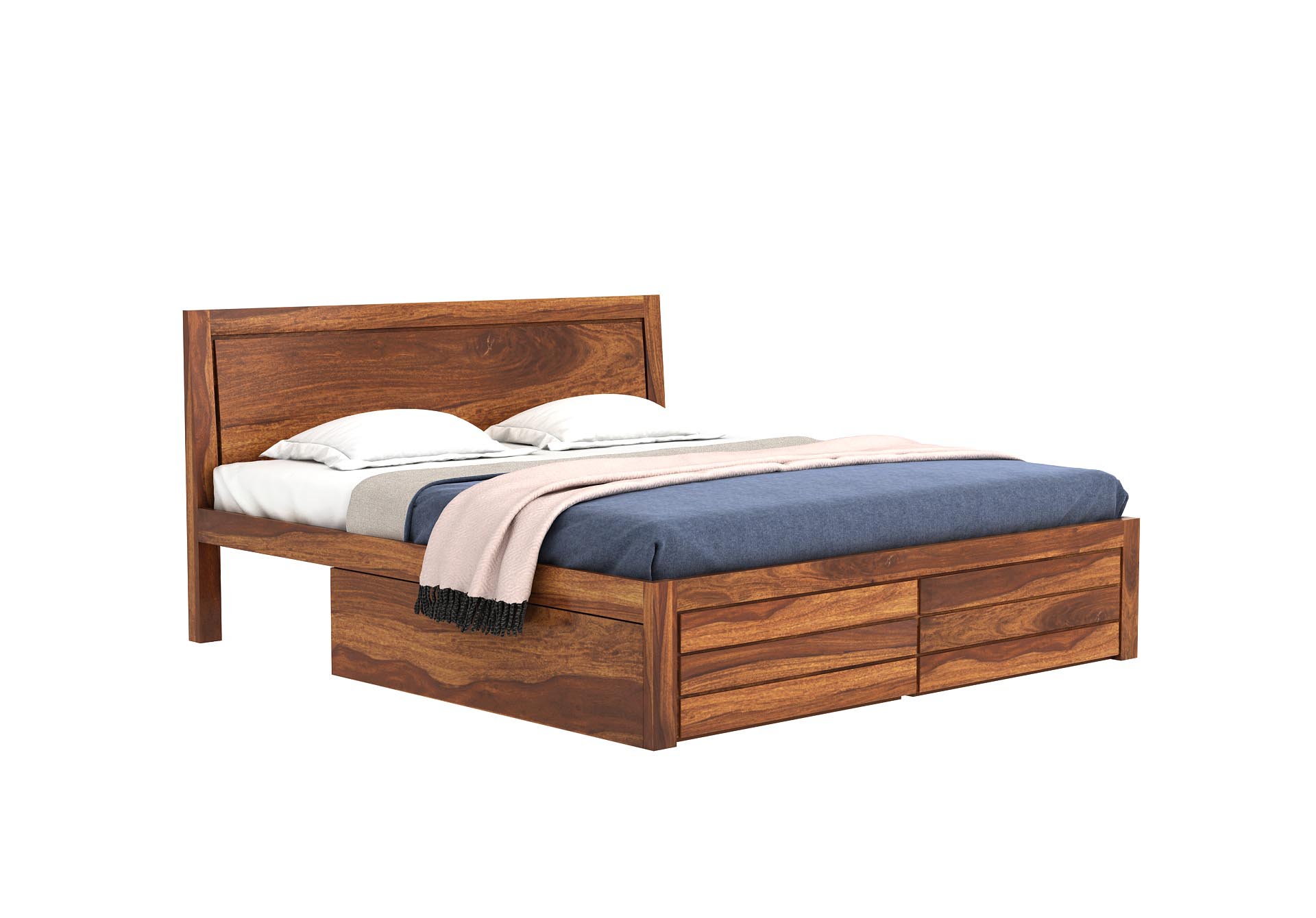 Baffin Sheesham Wood Bed With Side Drawer