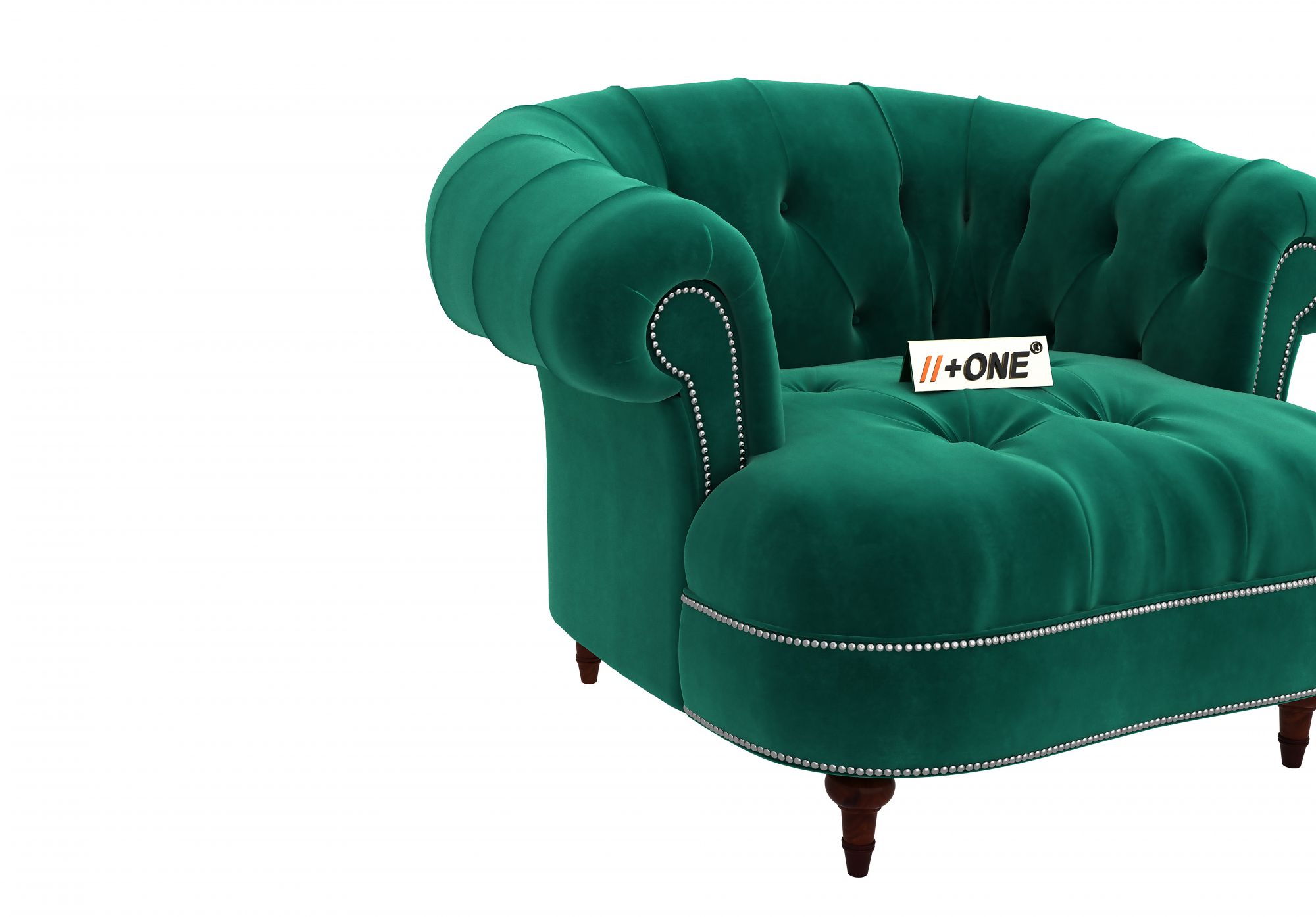 Duke Emerald Green 1 Seater Sofa