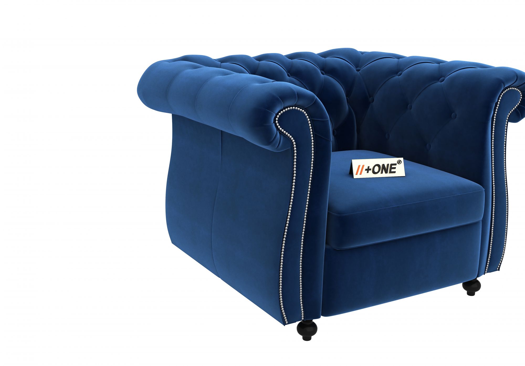 Lord Indigo Blue 1 Seater Sofa