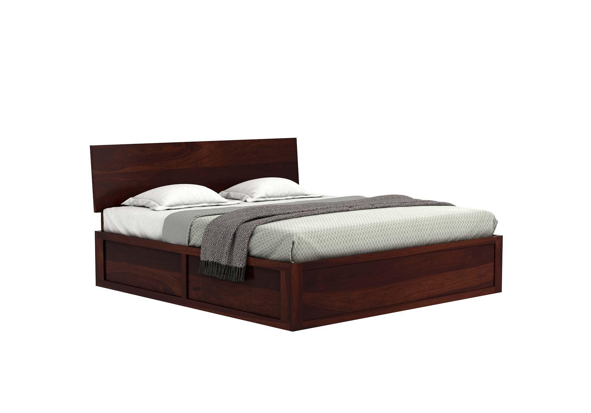Samos Sheesham Wood Bed With Box Storage