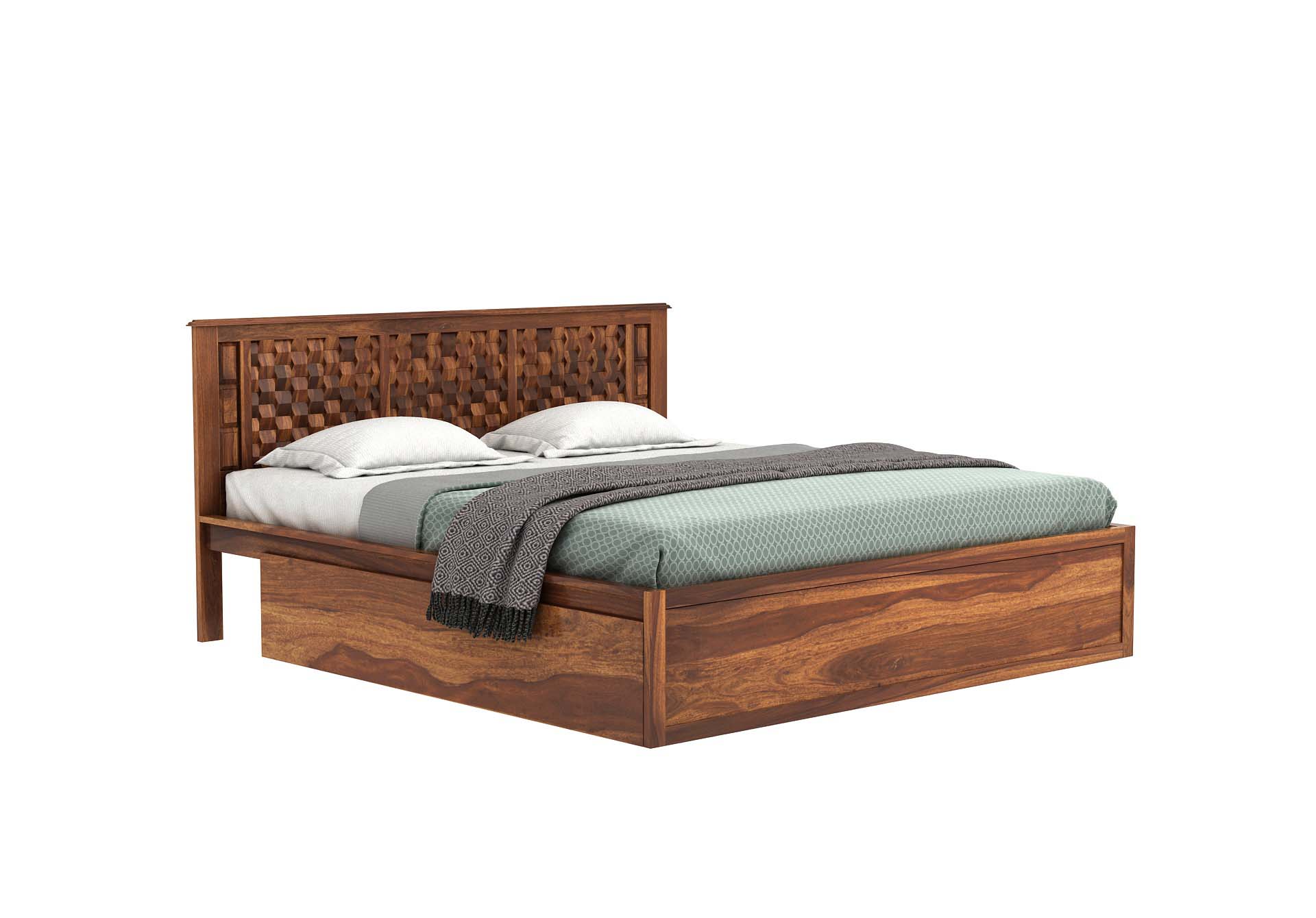 Marwar Sheesham Wood Bed With Side Drawer