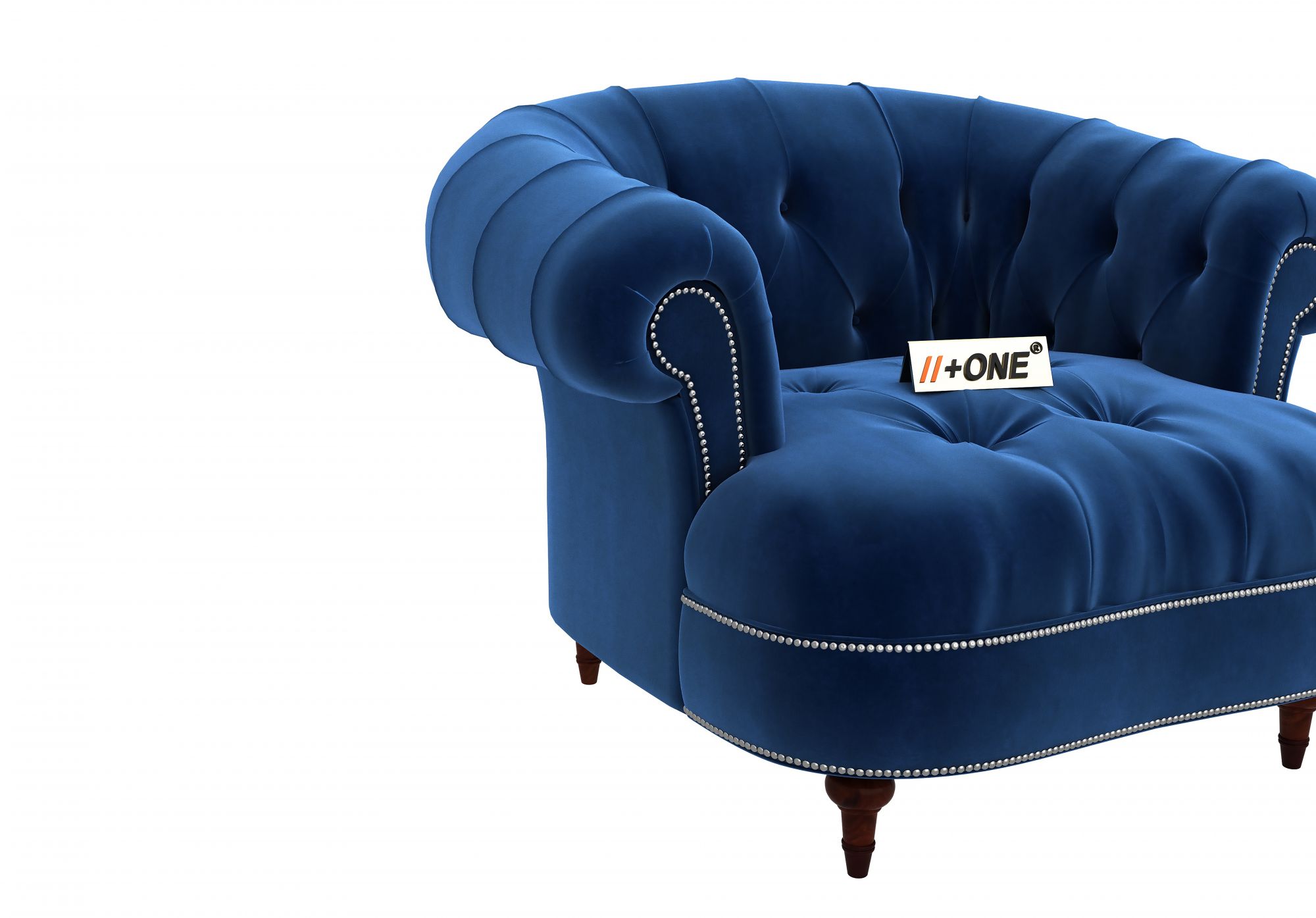 Duke Indigo Blue 1 Seater Sofa