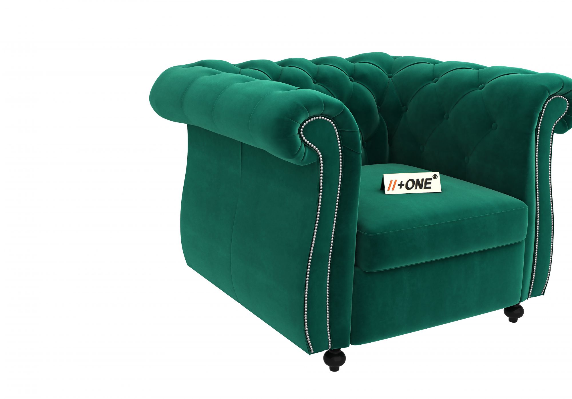 Lord Emerald Green 1 Seater Sofa
