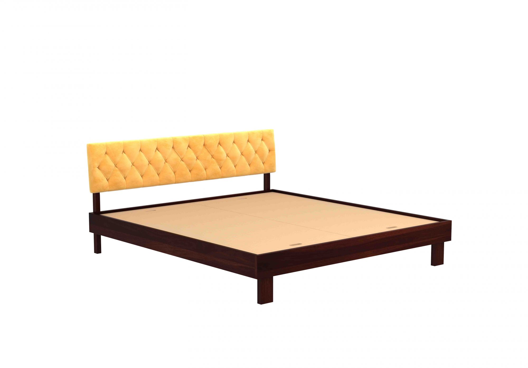 Rota Yellow Sheesham Wood Bed Without Storage
