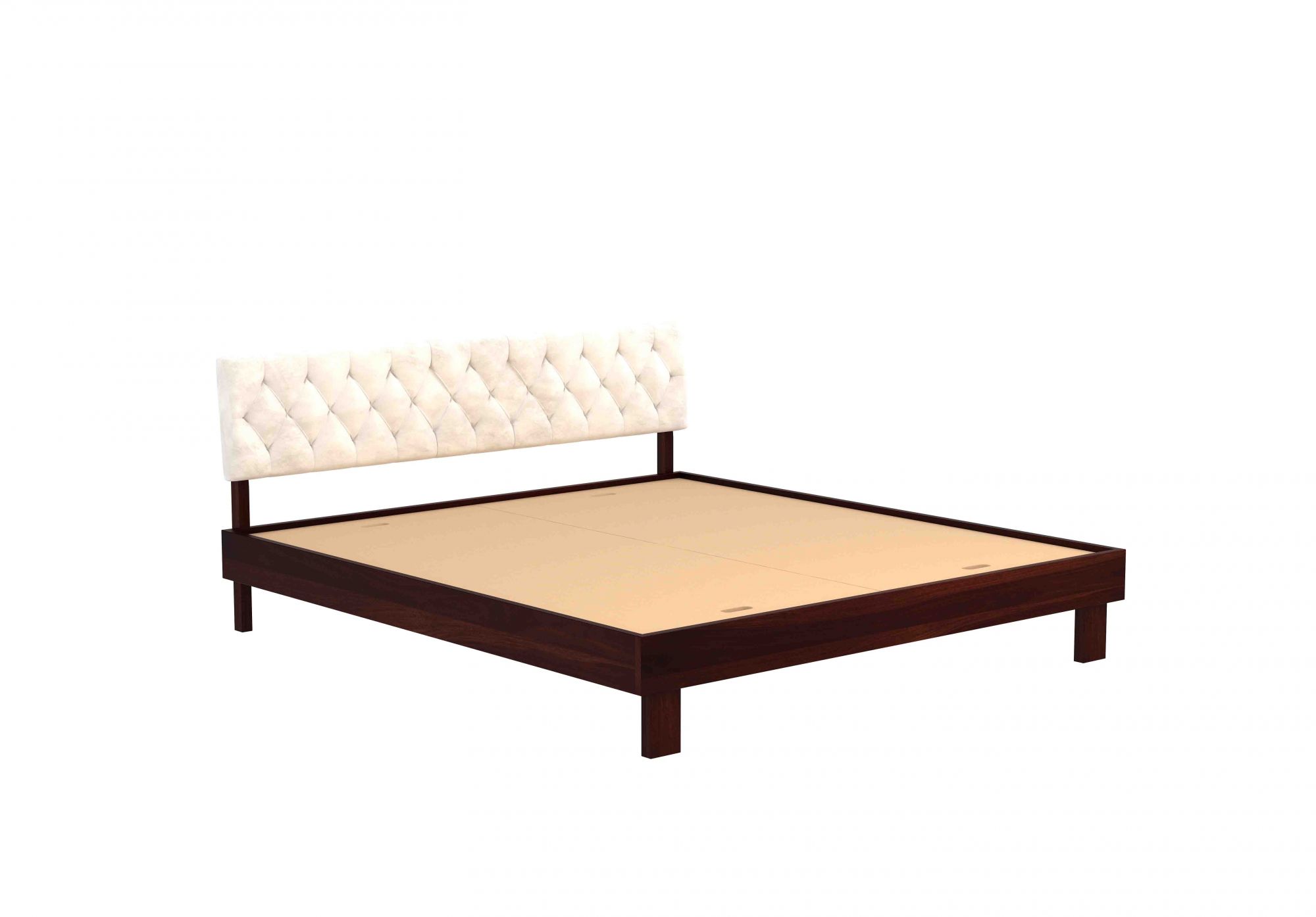 Rota Cream Sheesham Wood Bed Without Storage