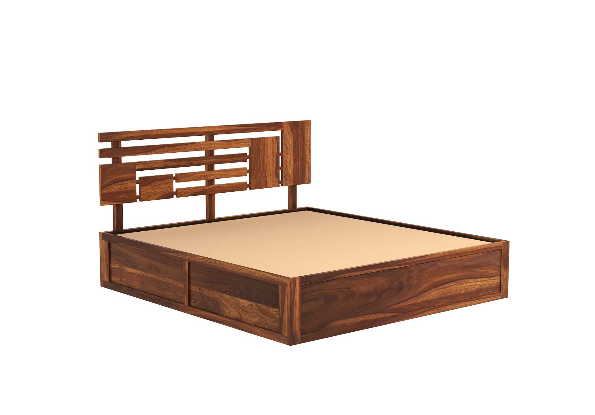 Borneo Sheesham Wood Bed With Hydraulic Storage