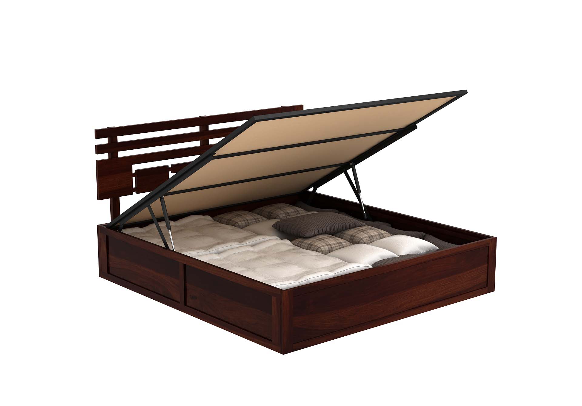 Borneo Sheesham Wood Bed With Hydraulic Storage
