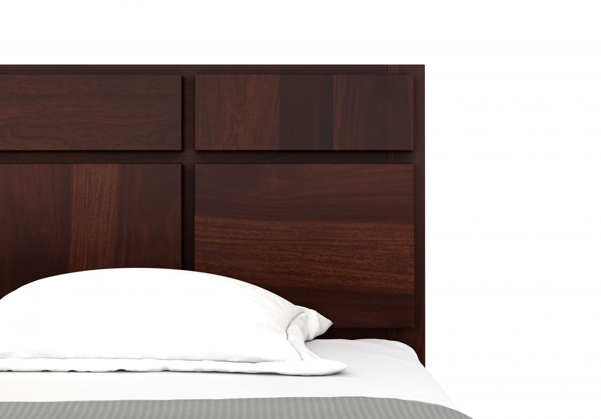 Andrott Bed with Box Storage Queen Size Walnut Finish