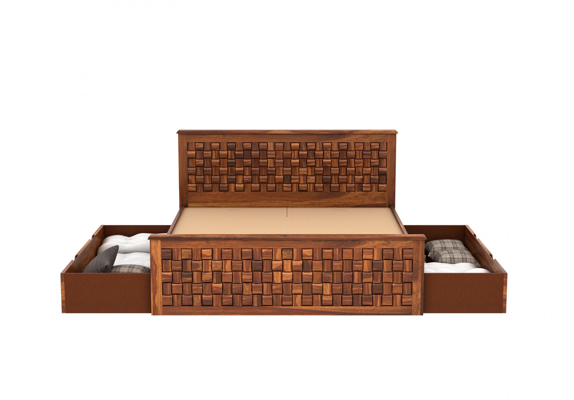 Flamingo Sheesham Wood Bed With Side Drawer