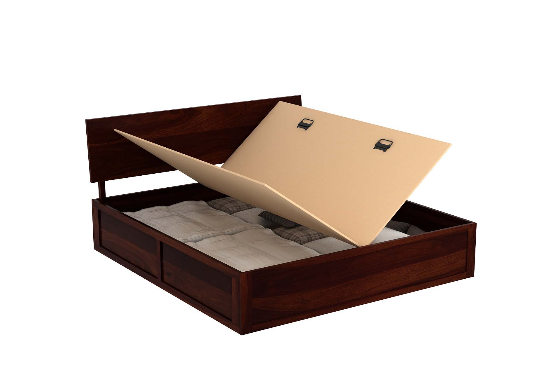 Samos Sheesham Wood Bed With Box Storage
