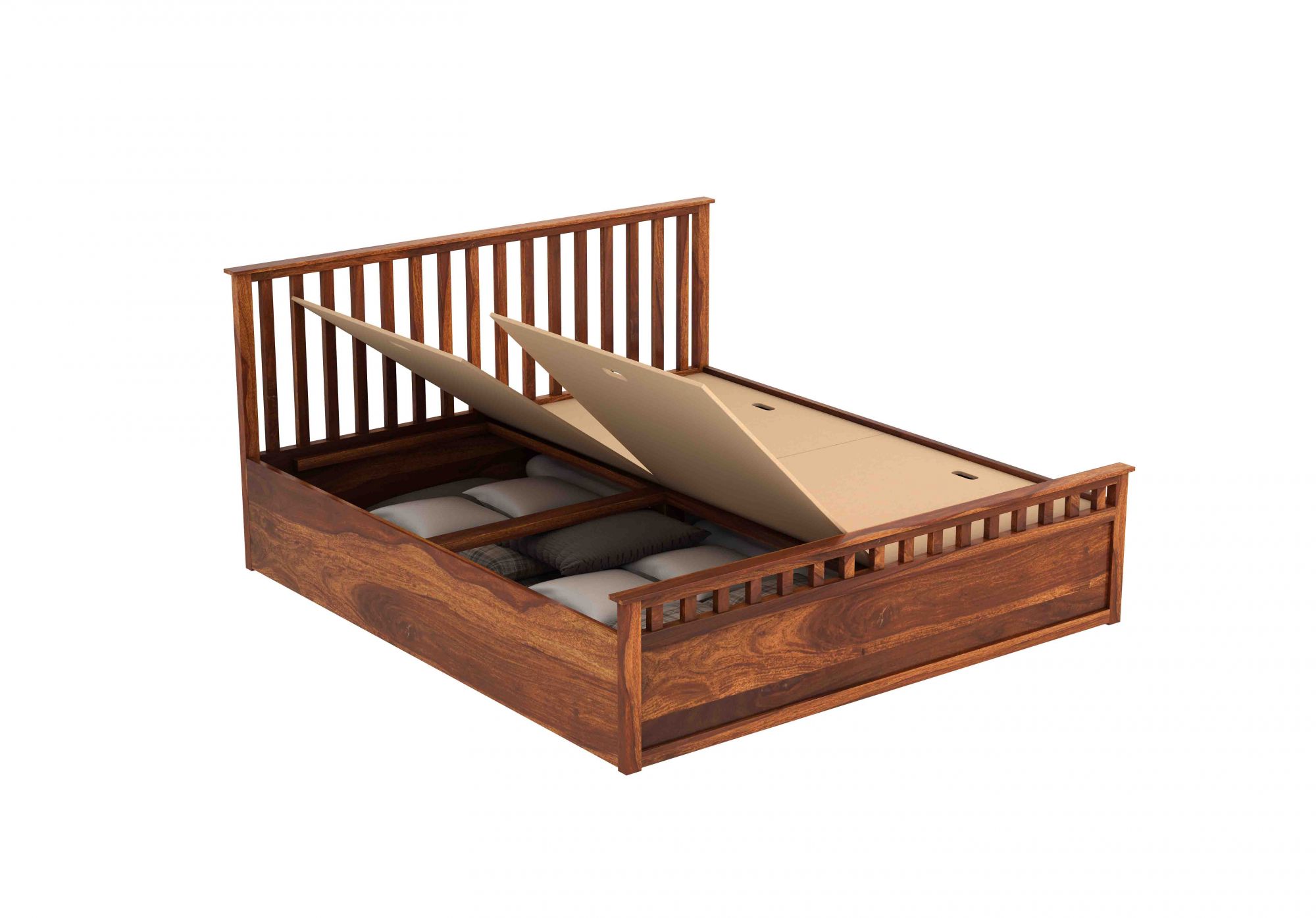 Manor Sheesham Wood Bed With Box Storage