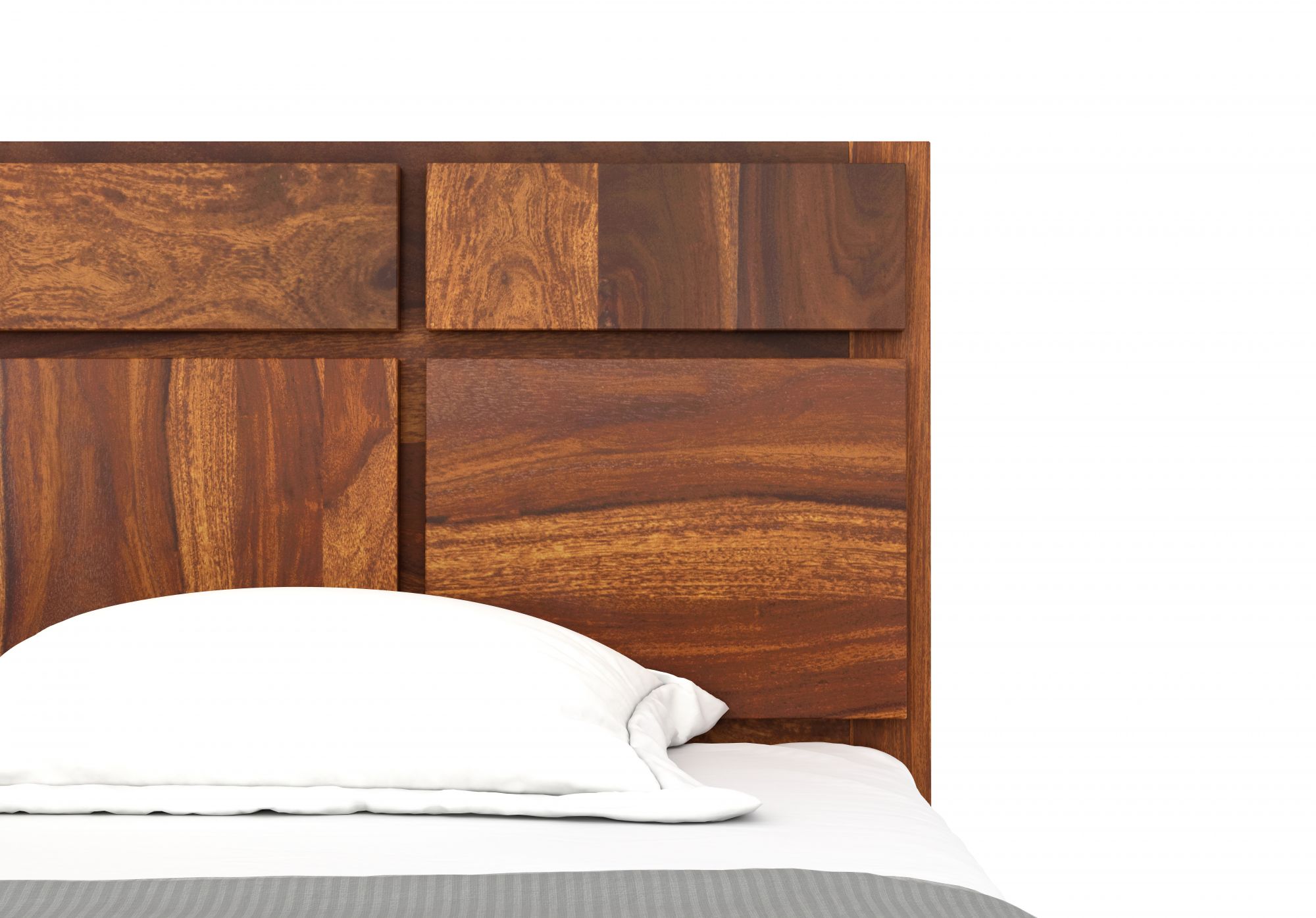 Andrott Bed with Box Storage King Size Walnut Finish