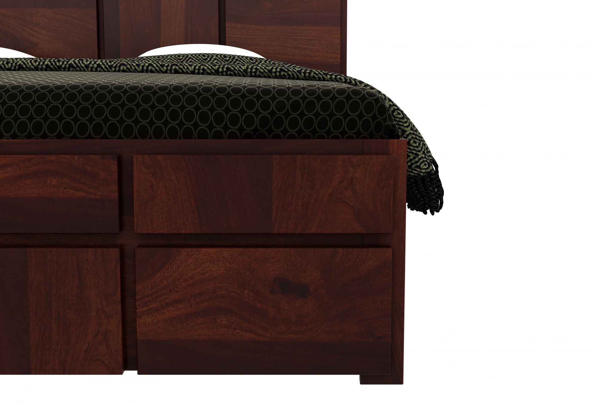 Andrott Bed with Box Storage King Size Teak Finish