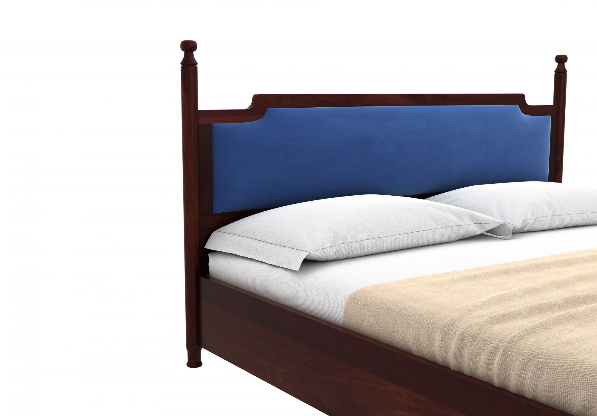 Adams Bed Without Storage King Size Walnut Finish