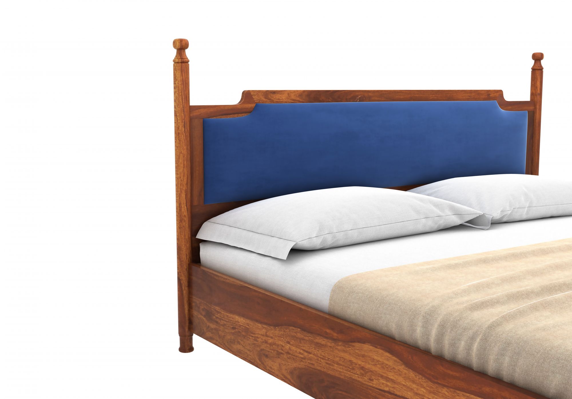Adams Bed Without Storage King Size Walnut Finish